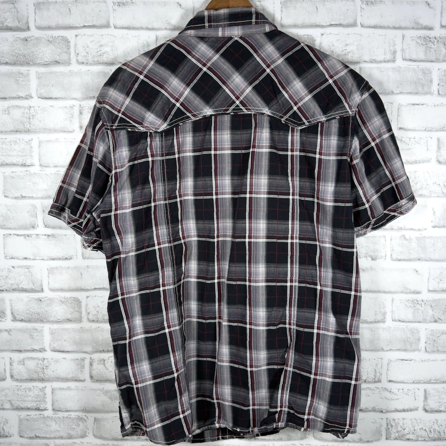 BKE BKE Plaid Short Sleeve Button-Down Shirt XL Men Multicolor Pattern Size US 36 / EU 52 - 5 Thumbnail