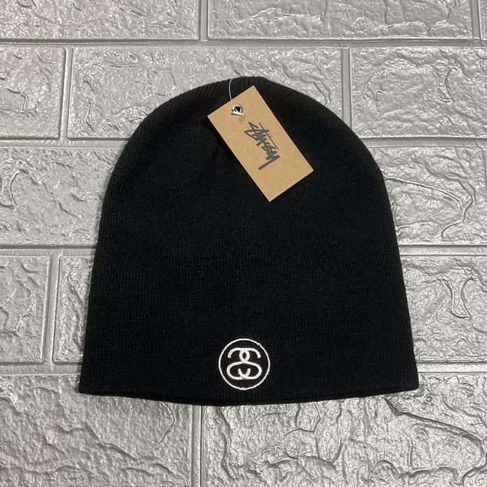 Vintage Stussy Small SS Link Skullcap Beanie Black | Grailed