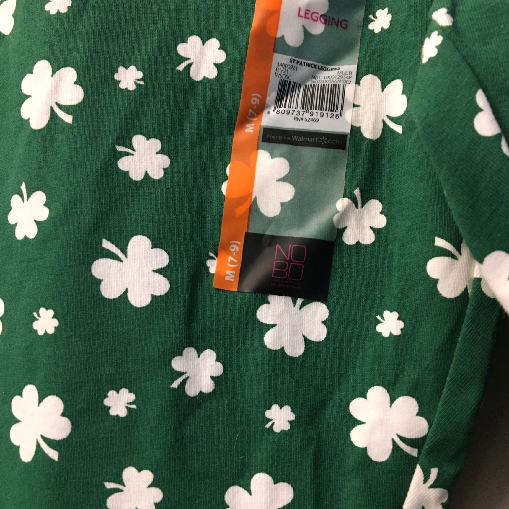 Vintage No Boundaries Leggings Juniors Green Shamrocks St. Patrick’s Day Sz M 7-9 NWT Size 32" / US 10 / IT 46 - 2 Thumbnail