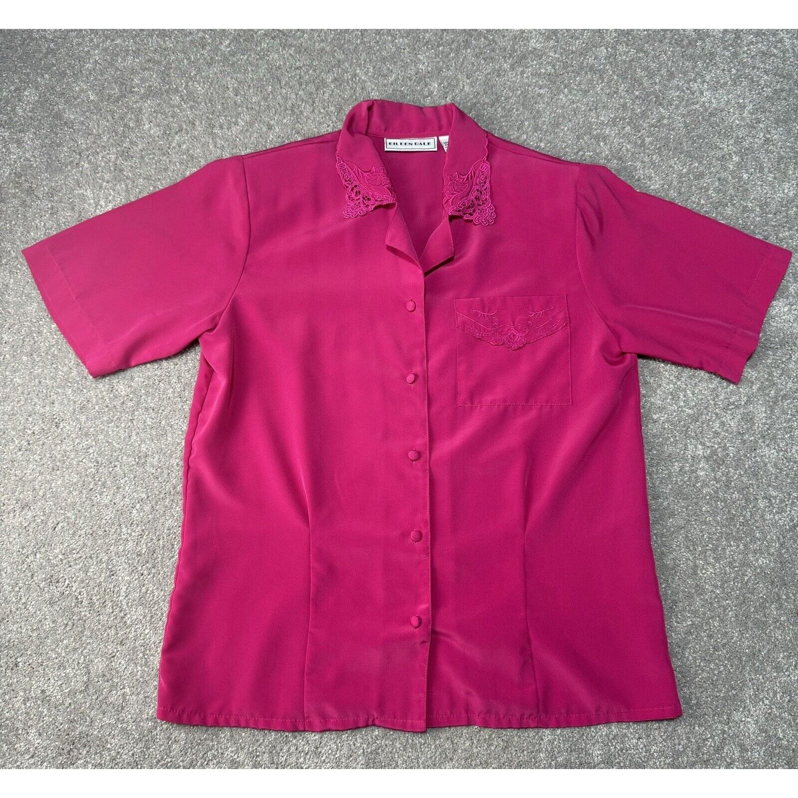 Other Vintage 80s Hot Pink Top Womens 8 Shoulder Pads Korea Dainty Size M / US 6-8 / IT 42-44 - 1 Thumbnail