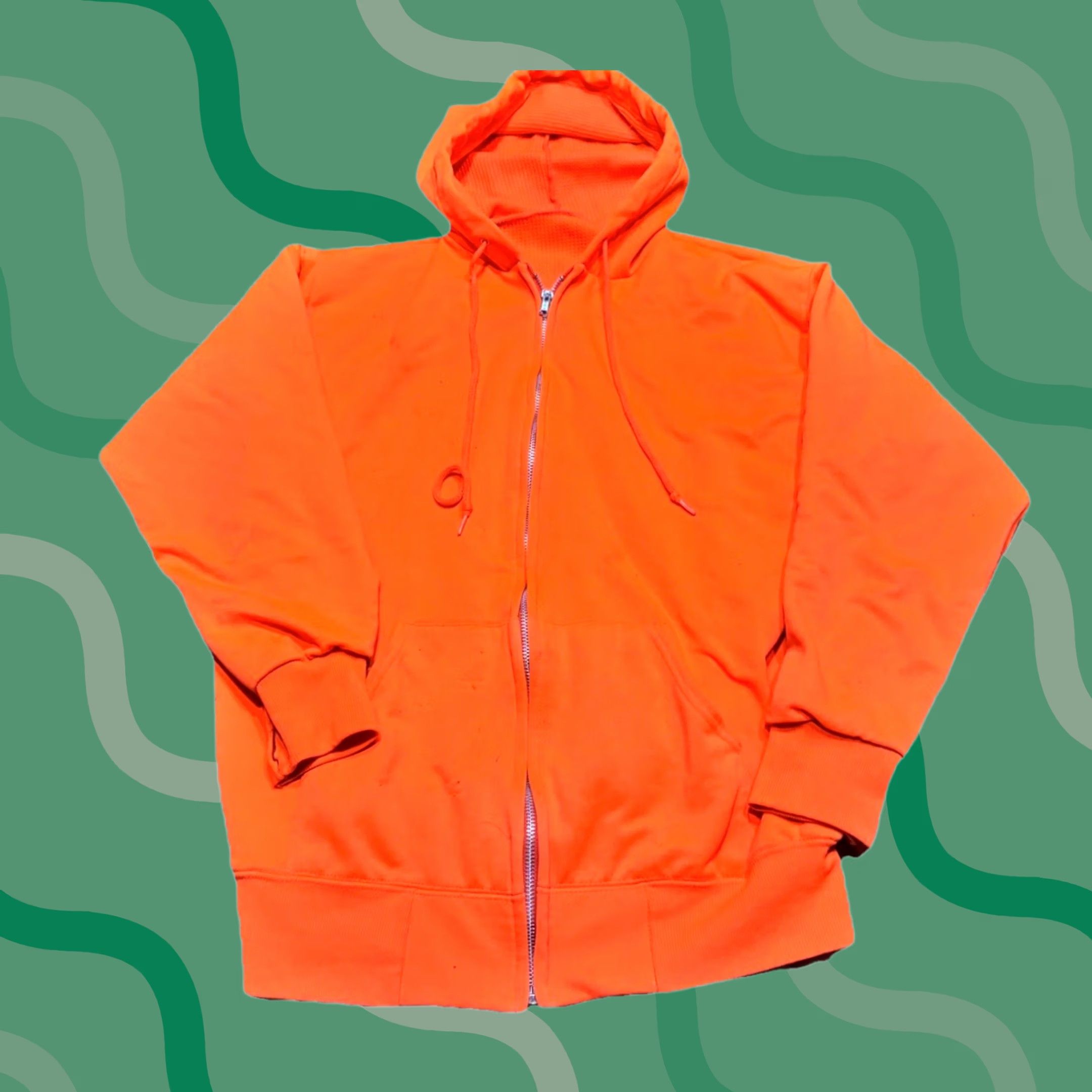 Vintage VINTAGE Full Zip Hoodie USA Made Orange M Men Adult Regular Thermal Lined Hooded Acrylic Front Zip USAvoid VTG Size US M / EU 48-50 / 2 - 1 Thumbnail