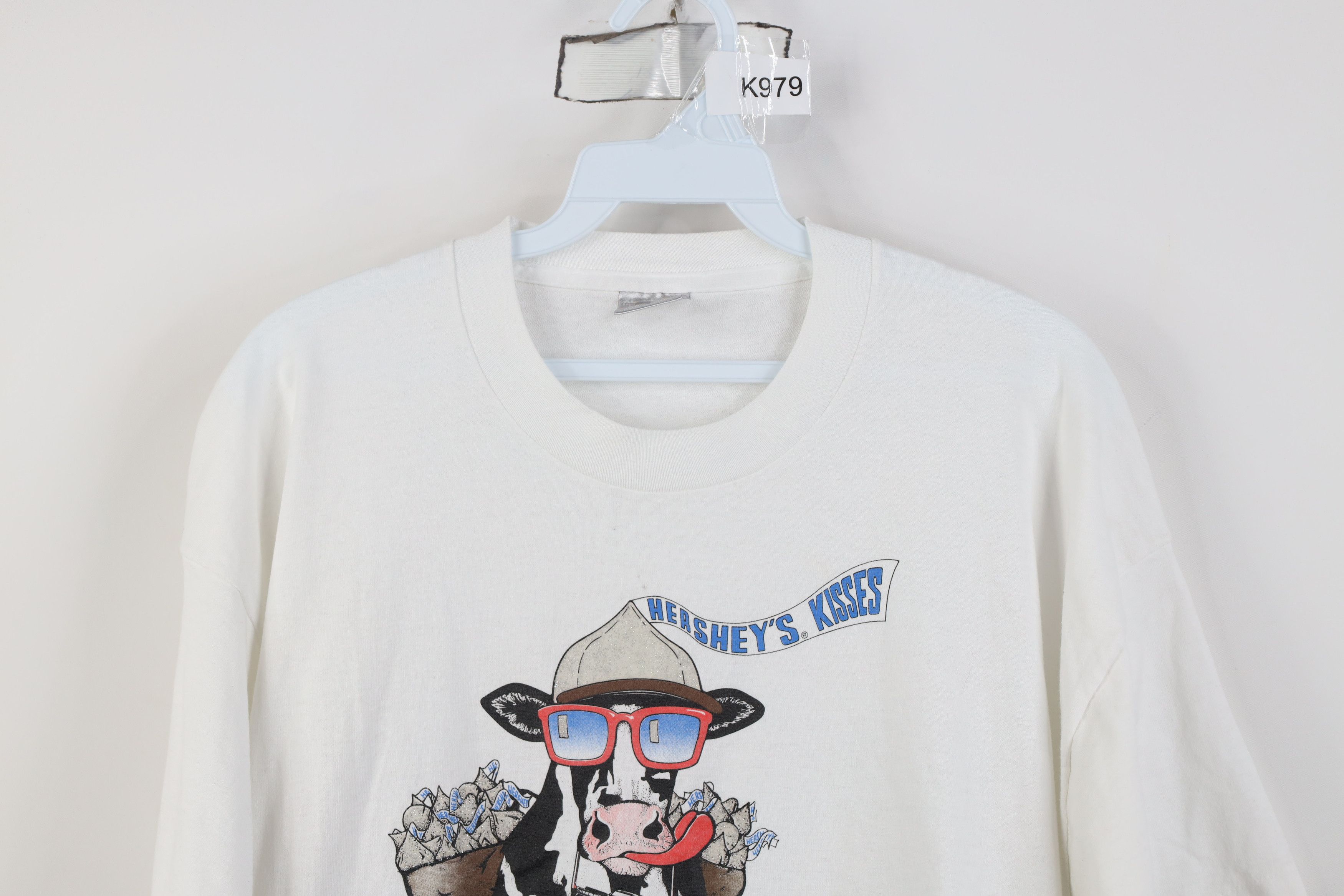 Fruit Of The Loom Vintage 90s Hersheys Chocolate Chocolate World Cow T-Shirt Size US XL / EU 56 / 4 - 2 Thumbnail