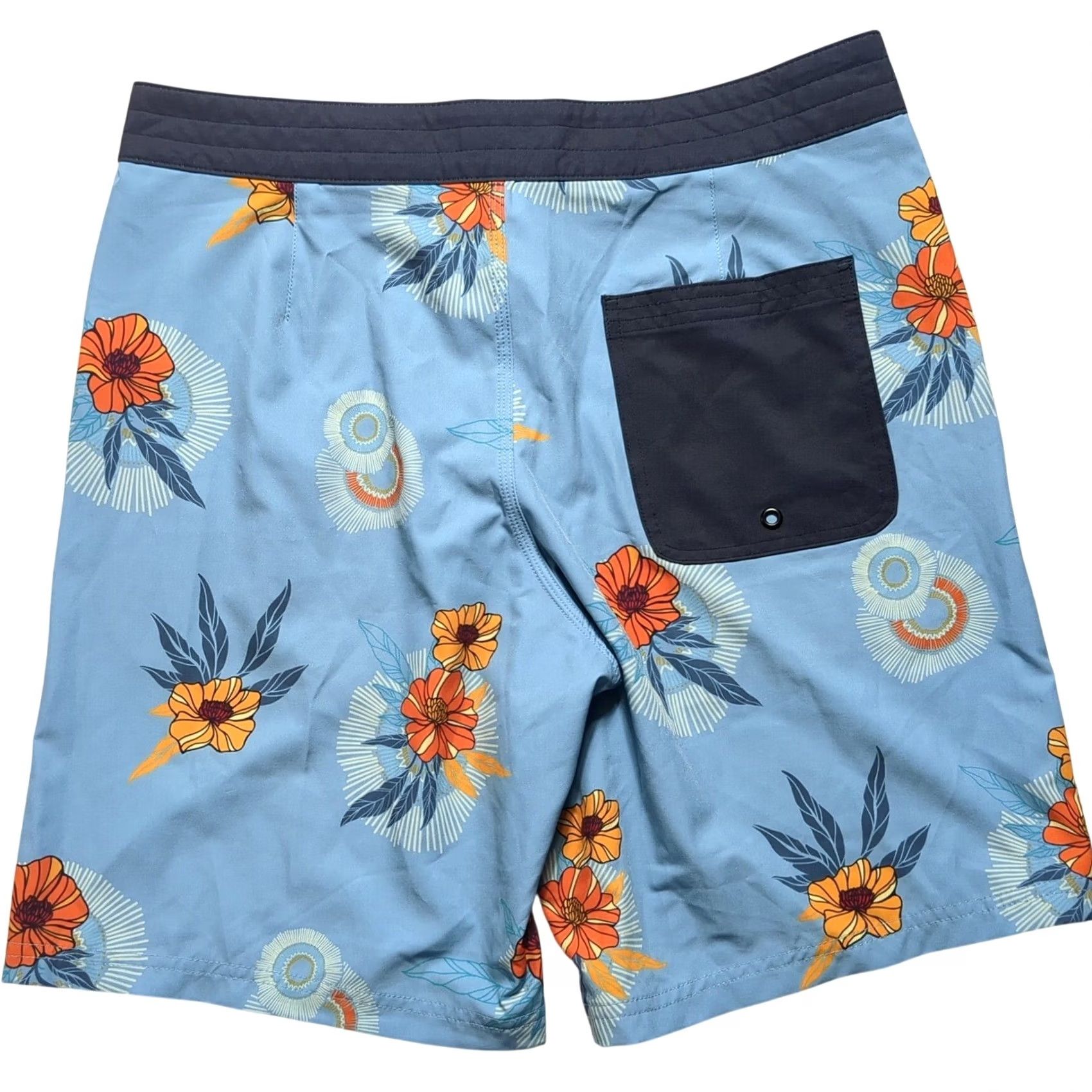 Nomad Nomad Surf Shop Mens Board Shorts Blue Floral Tropical Quick Dry Stretch 30 EUC Surfi ng Beach Trunks Size US 30 / EU 46 - 4 Thumbnail