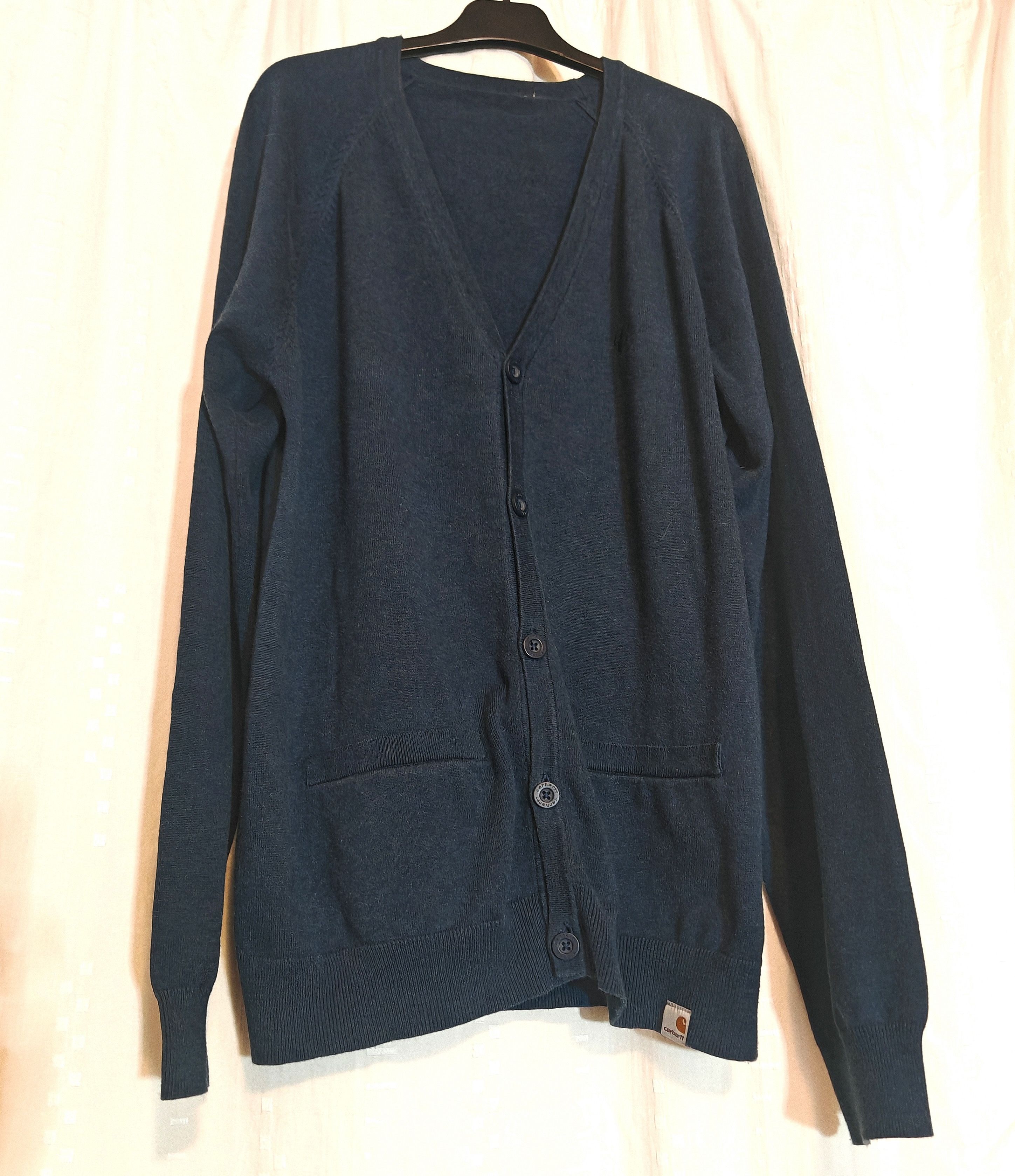 Carhartt Vintage Carhartt Blue Oxford Cardigan sz L grandpacore Size US L / EU 52-54 / 3 - 2 Thumbnail