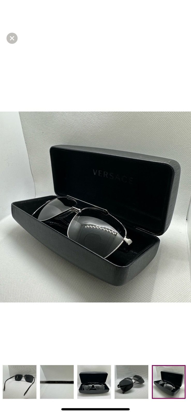 Versace Versace Aviator Sunglasses with Case - Model 2174 Size ONE SIZE - 2 Thumbnail