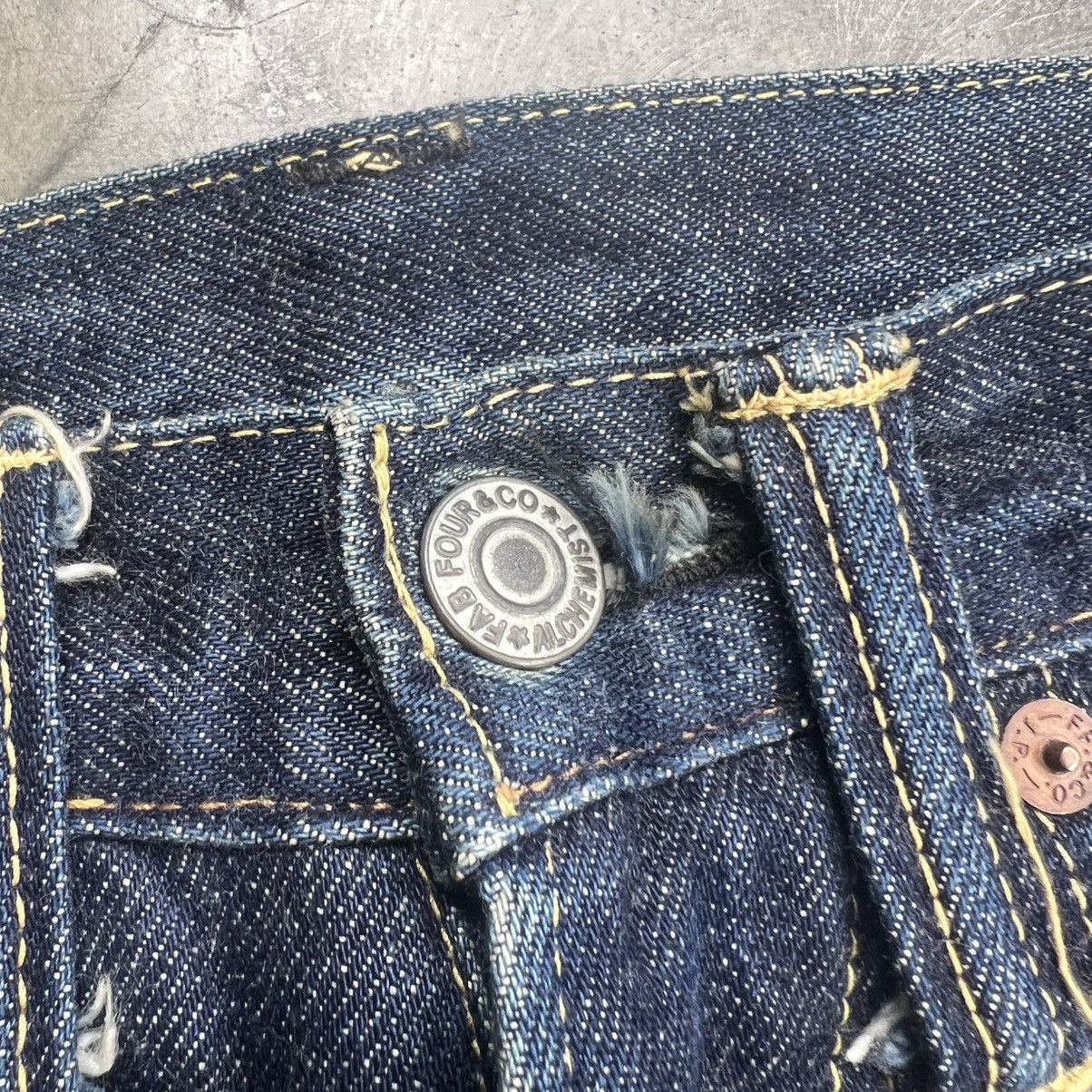 Japanese Brand 2000’s Skull Jeans by An Alchemist Distressed Flared Jeans Size US 26 / EU 42 - 12 Thumbnail
