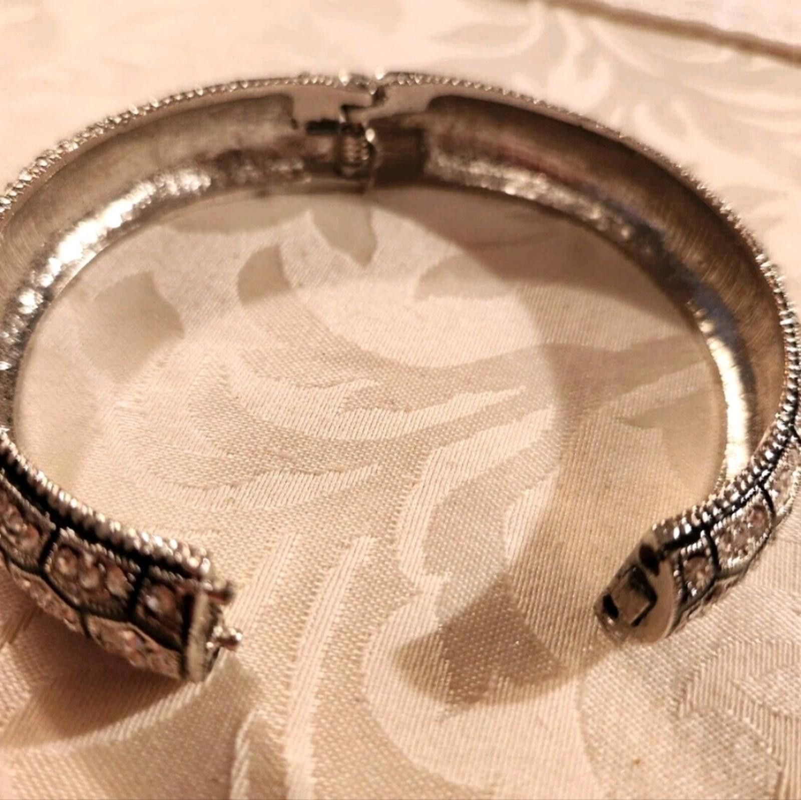 Vintage Vintage Silver and Black Art Deco Bracelet Size ONE SIZE - 2 Thumbnail