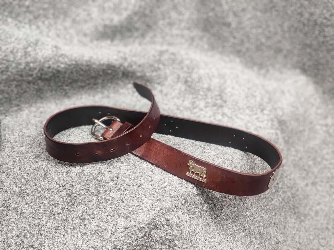 Etro Vintage 90's Leather Brown Belt Etro Cows Logo Y2K Style Size ONE SIZE - 14 Thumbnail