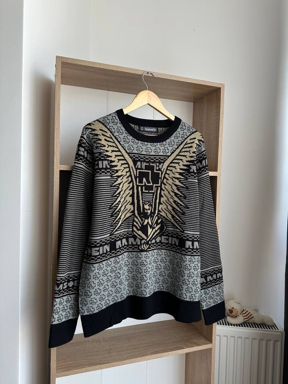 Band Tees × Vintage Vintage Rammstein Rock Band Gray Sweater Center Logo Size US L / EU 52-54 / 3 - 5 Thumbnail