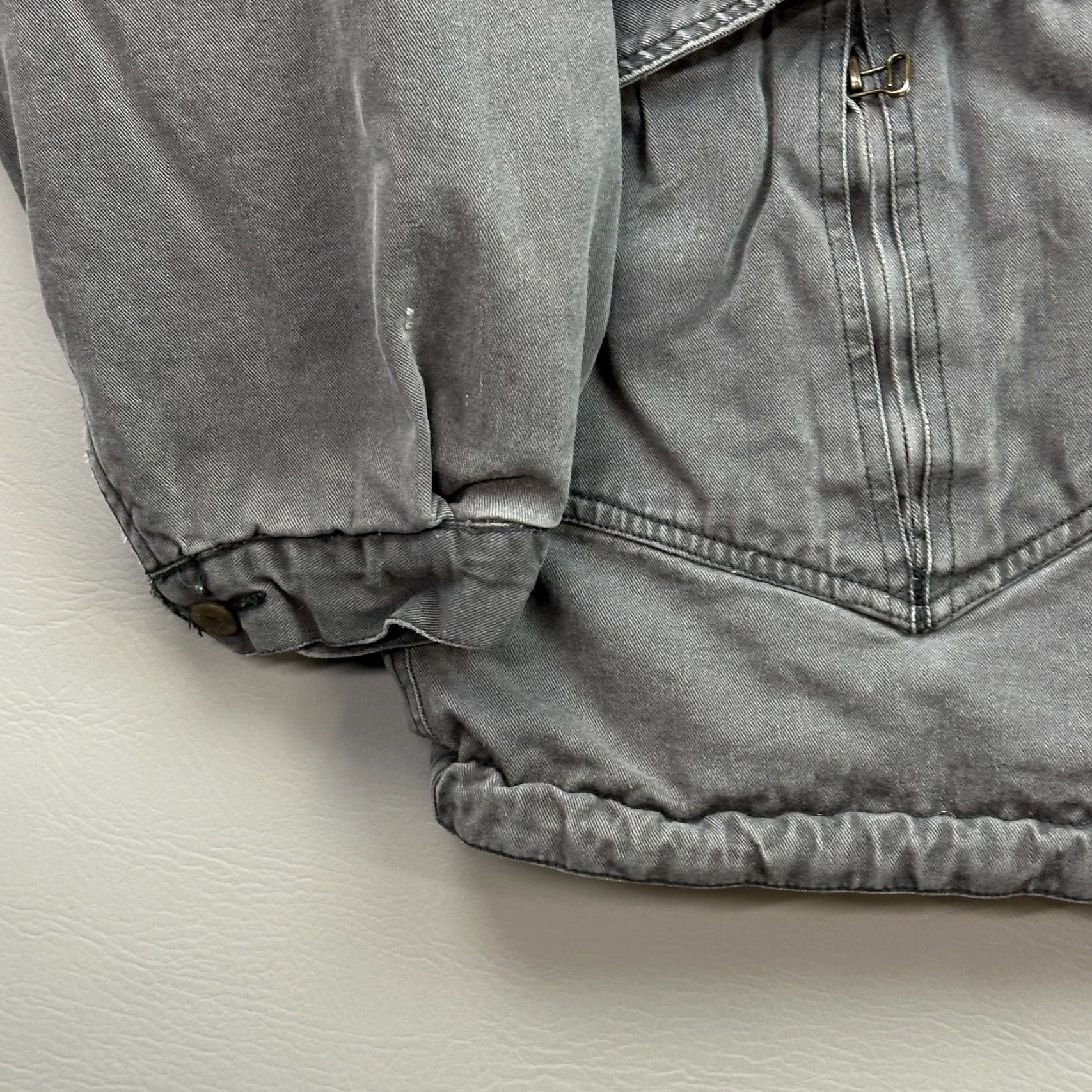 Jordache Vintage Jordache Bomber Jacket Women's XL Gray Padded Canvas Cotton Full Zip Lined Pockets Size XL / US 12-14 / IT 48-50 - 5 Thumbnail