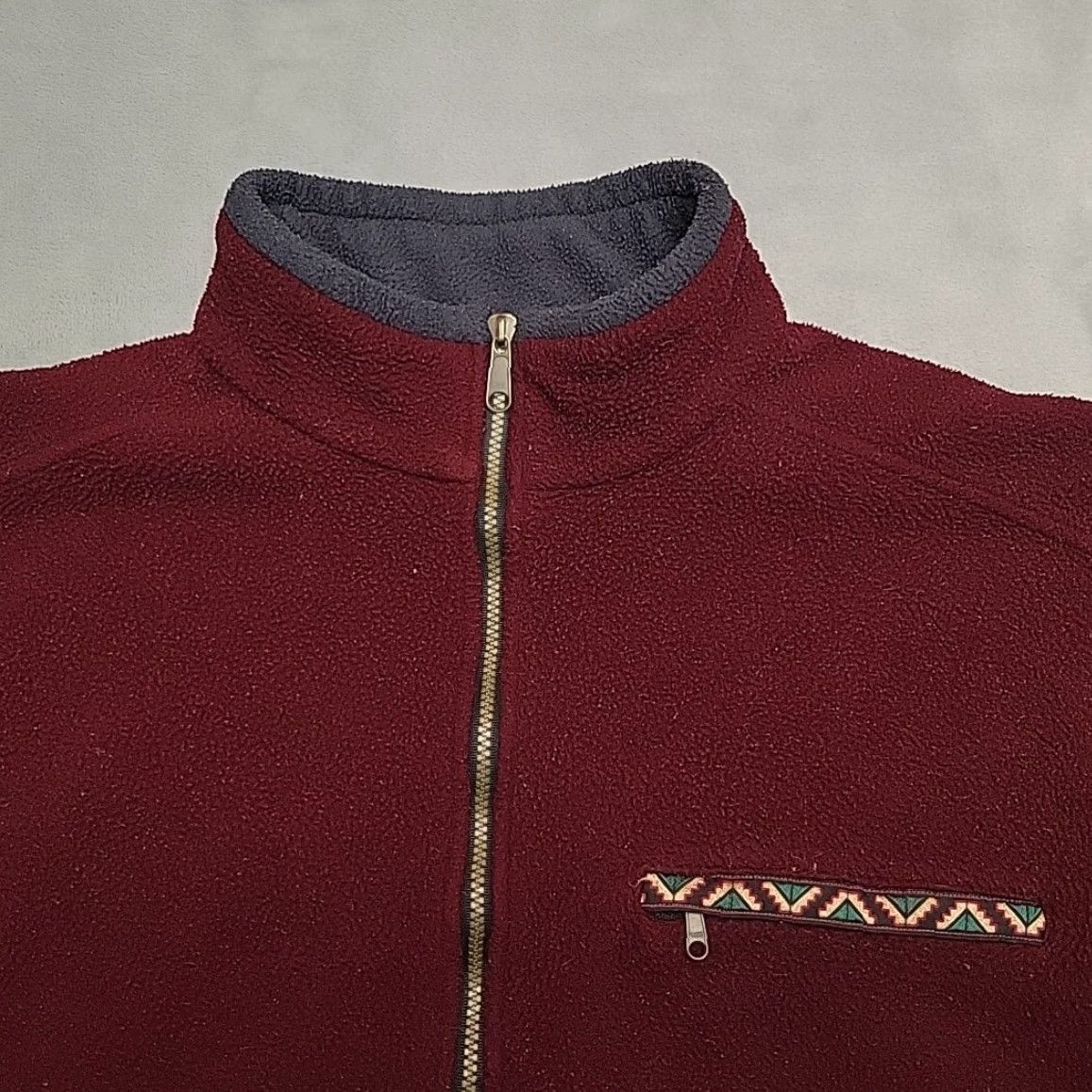 Vintage VTG Ten Peaks Sweater Men L Maroon Pullover 1/2 Zip T Fleece Aztec Made in USA Size US L / EU 52-54 / 3 - 2 Thumbnail