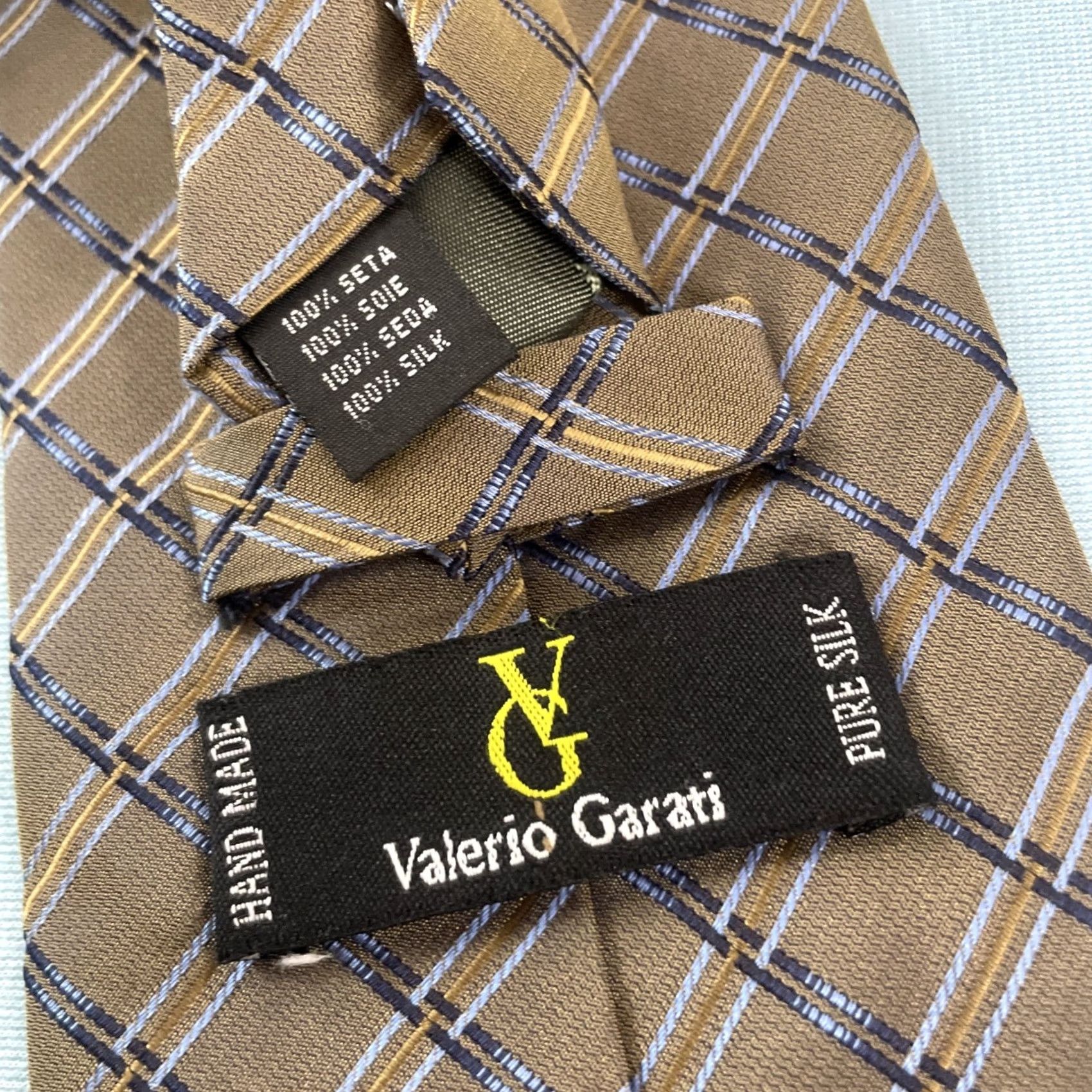 Vintage VINTAGE Valerio Galati Silk Tie Brown Plaid Western Capsule Wide vtg 90s 4x59" Men's Tie Size ONE SIZE - 6 Thumbnail