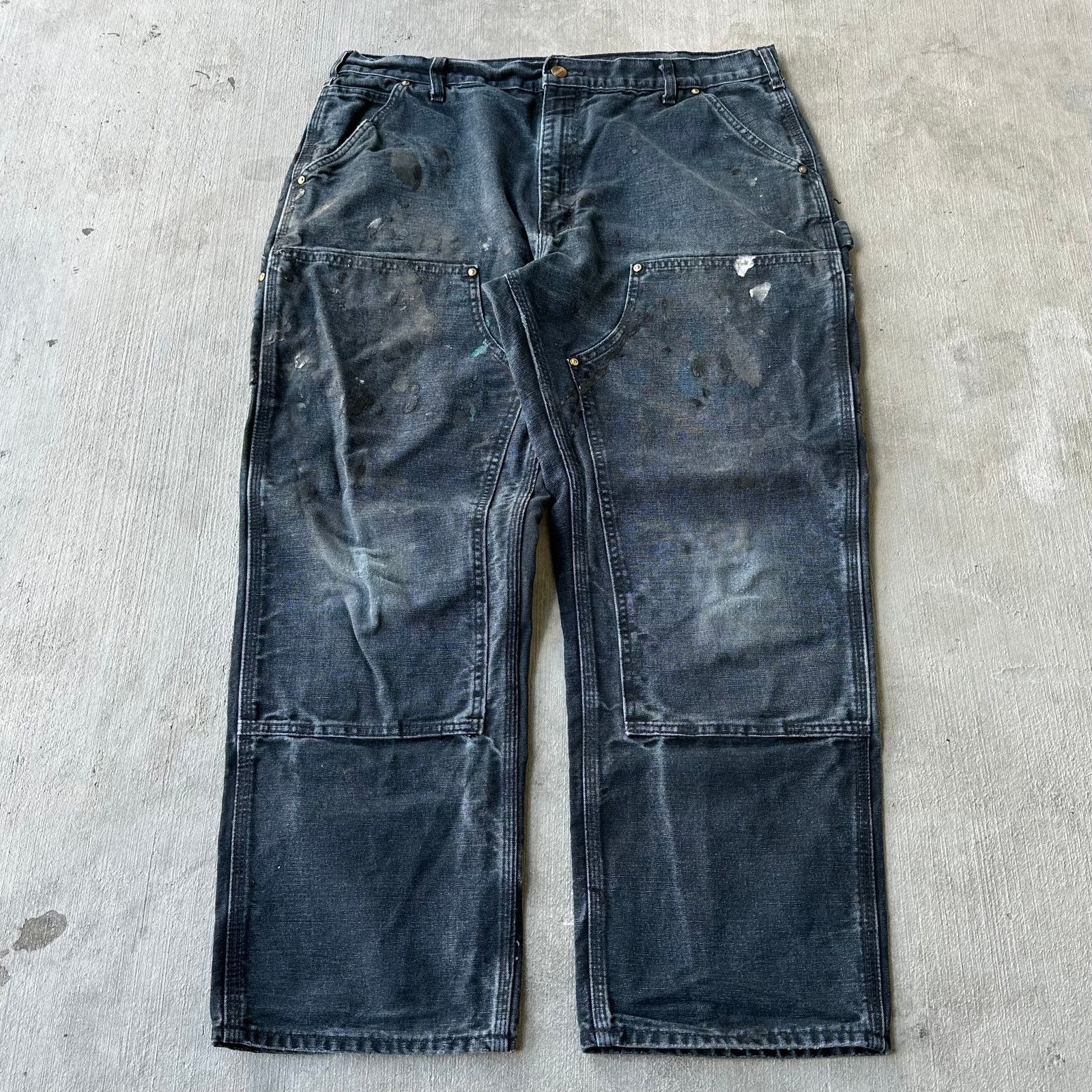 Vintage Y2K Carhartt black double knee work carpenter pants