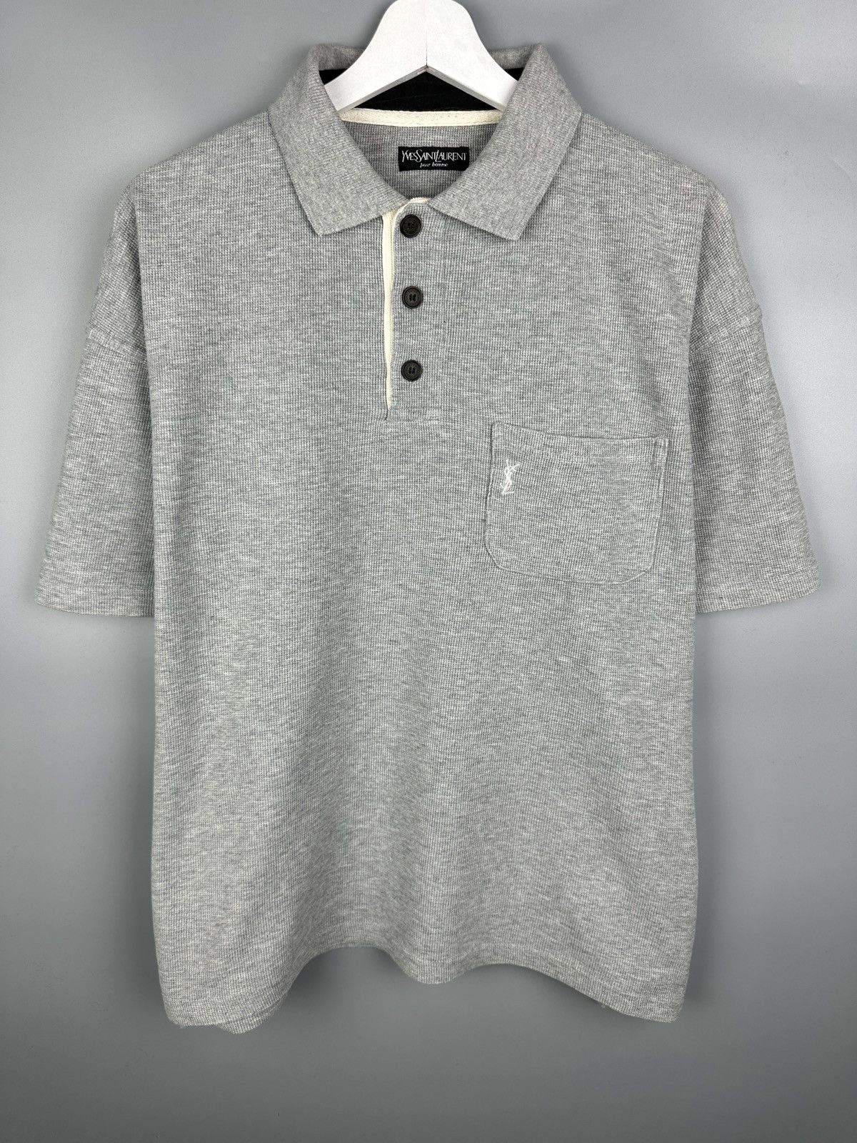Vintage Yves Saint Laurent YSL Logo Polo TShirt Tee Luxury Old Money Size US XL / EU 56 / 4 - 1 Thumbnail