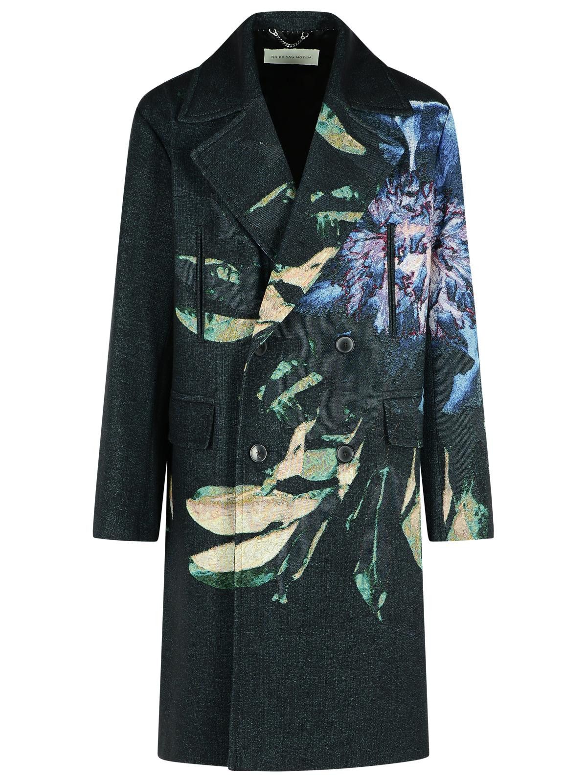 Dries Van Noten DRIES VAN NOTEN Blue Cotton Blend Coat Size US L / EU 52-54 / 3 - 1 Thumbnail