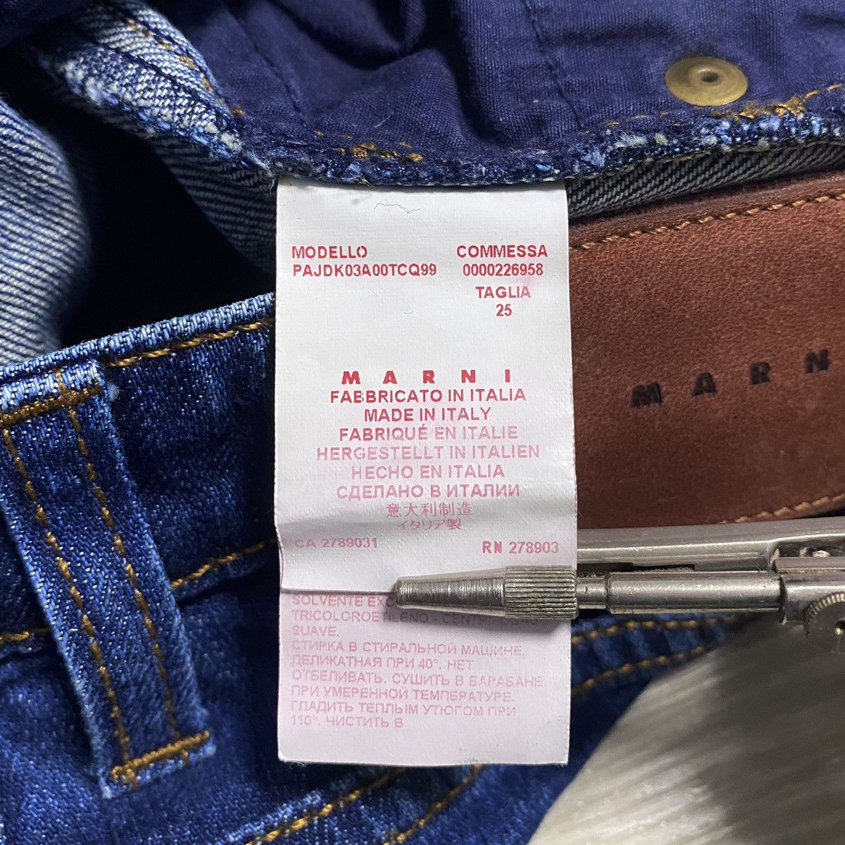 Marni Womens Marni Skinny Fit Navy Cotton Stretchy Jeans Denim Lux Size 25" / US 0 / IT 36 - 17 Thumbnail
