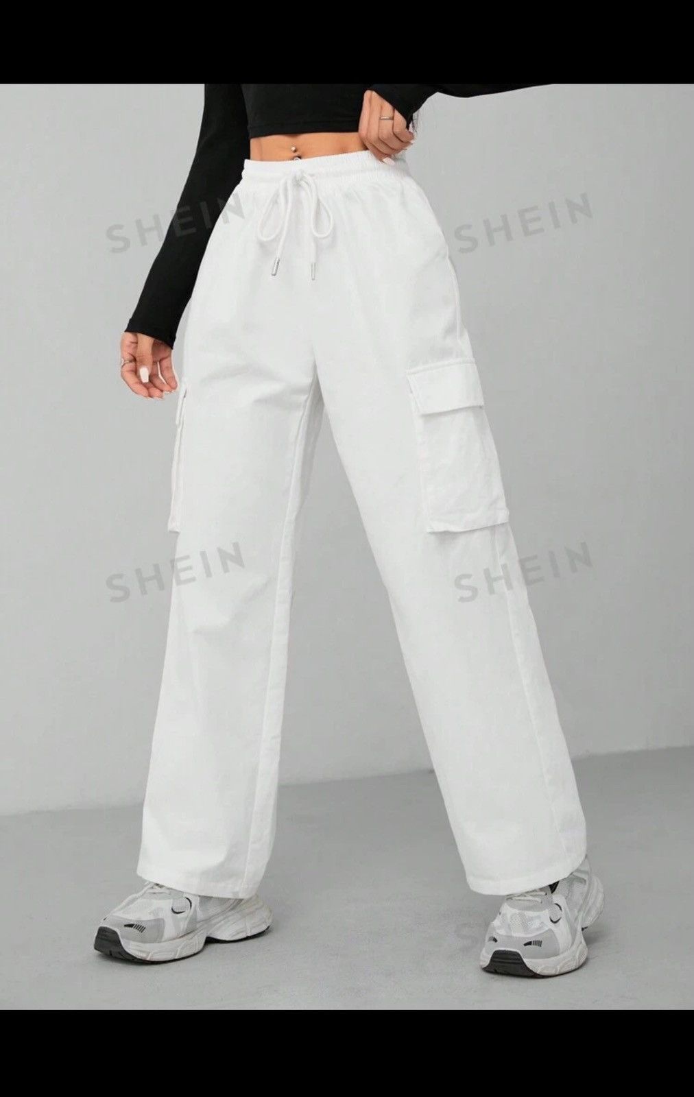 Other 100% Linen Empra Wide Leg Pockets Large Light Grey Pants Size 36" / US 14 / IT 50 - 1 Thumbnail