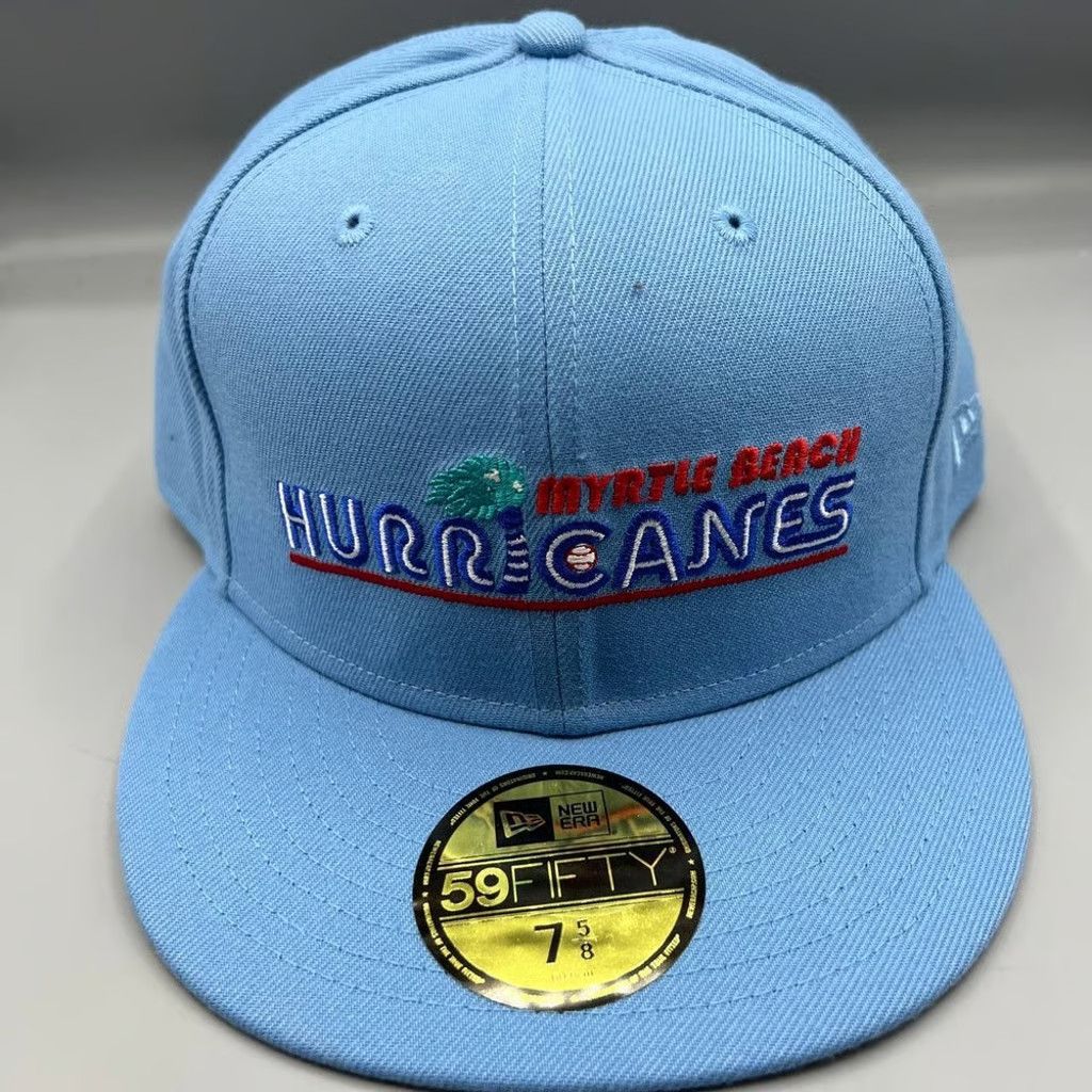 New Era Myrtle Beach Hurricanes Hat Men 7 5/8 Blue MiLB Fitted Cap ...