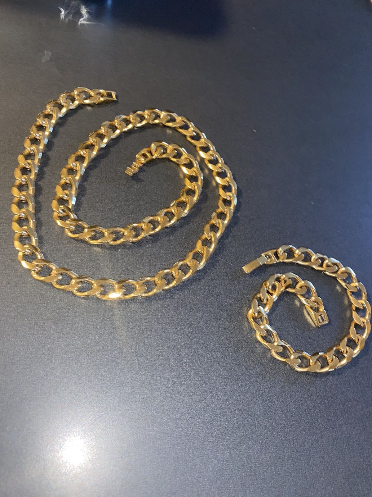Jewelry Hollow Cuban Bracelet Gold Plated 9" Size ONE SIZE - 20 Thumbnail