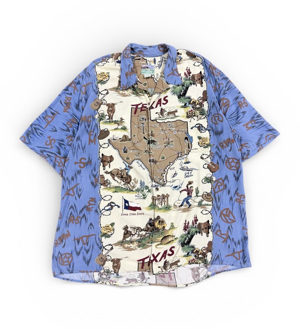 Reyn Spooner Vtg🔥Reyn Spooner Camp Collar Texas Map Hawaii Shirt Size US XXL / EU 58 / 5 - 1 Thumbnail