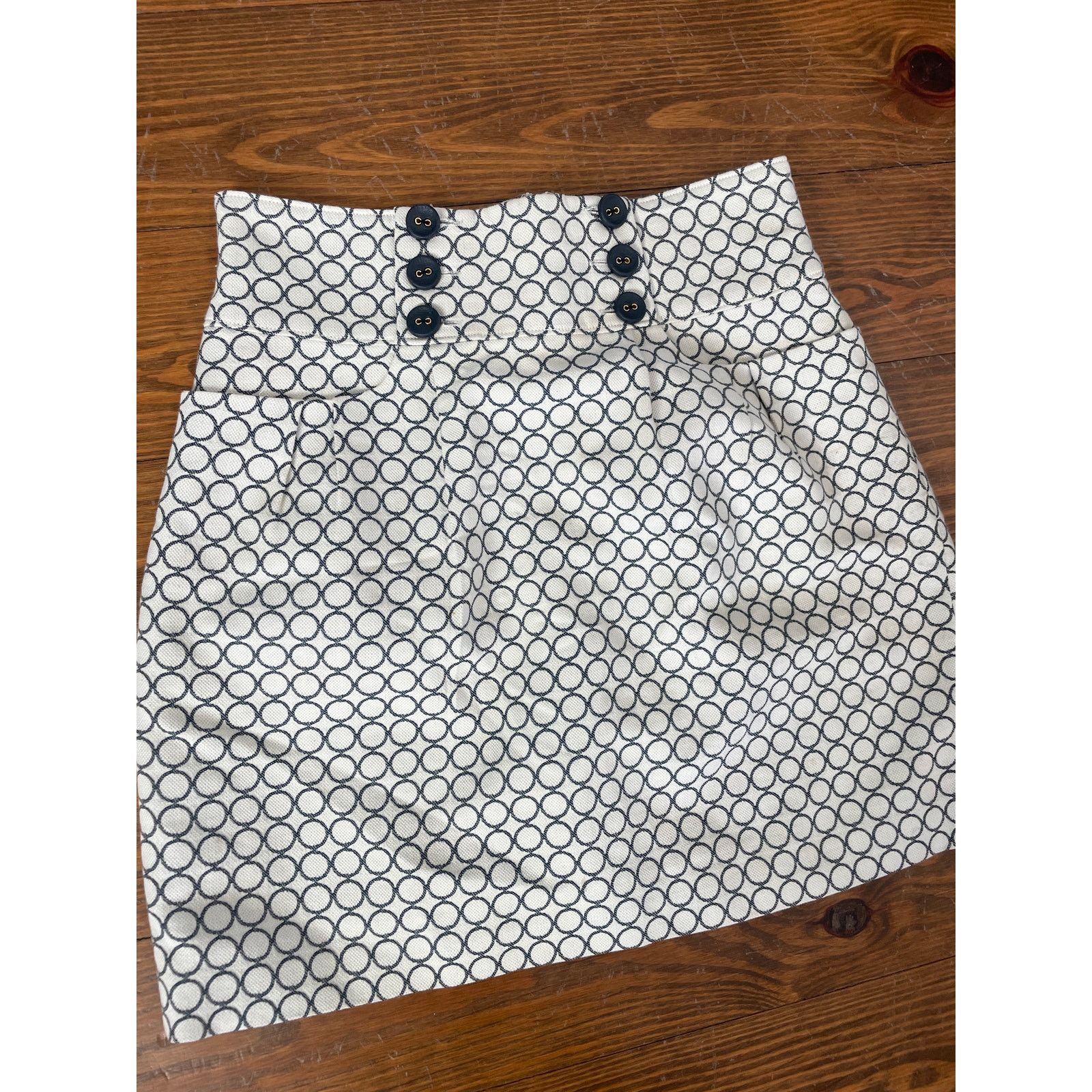 Anthropologie Anthropologie Sine Button Front Geometric Print Skirt, 4 Size 27" / US 4 / IT 40 - 3 Thumbnail