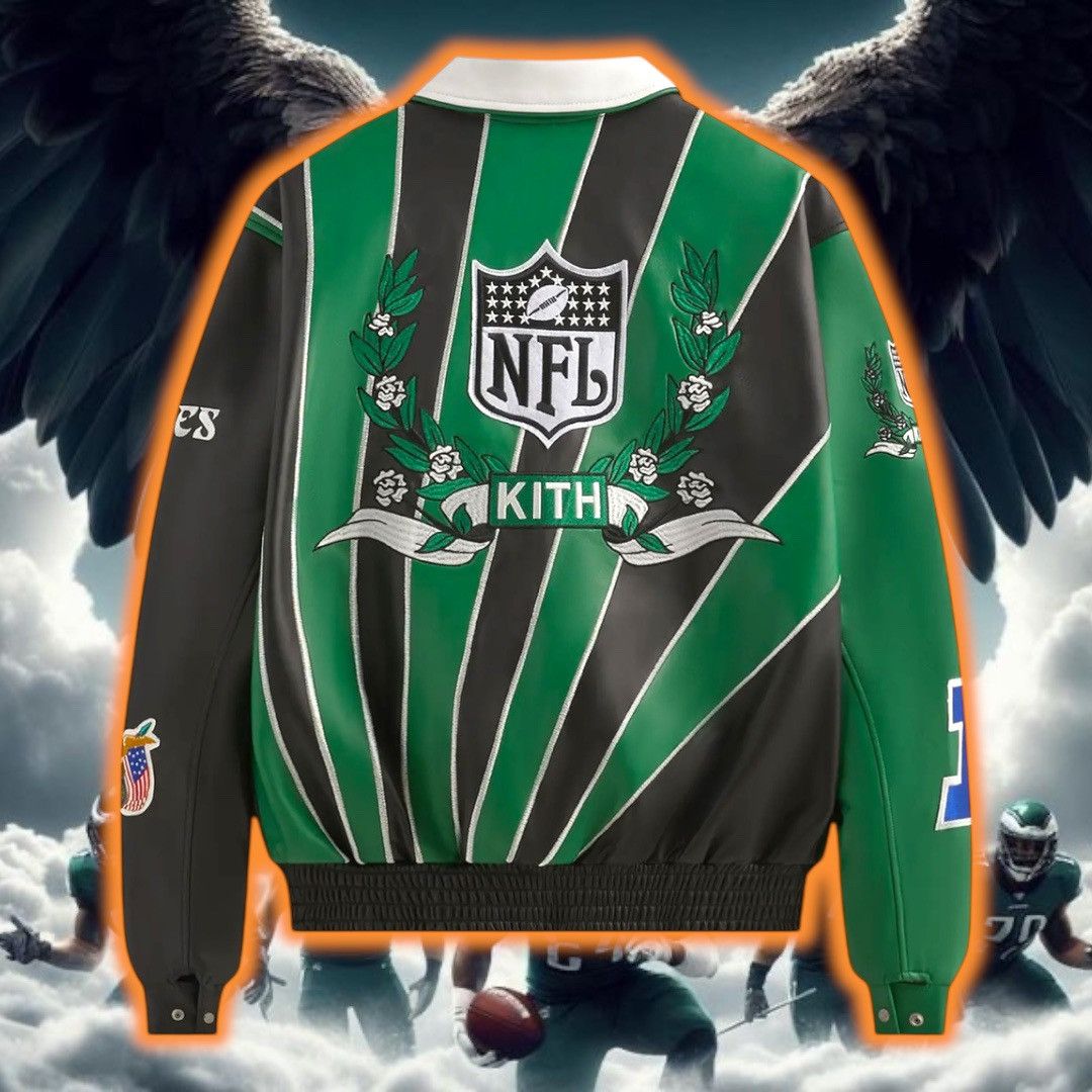 Jeff Hamilton × Kith × NFL Kith & Jeff Hamilton 🇺🇸 Eagles 🦅Leather Varsity Jacket 🏈🧥 Size US L / EU 52-54 / 3 - 3 Thumbnail