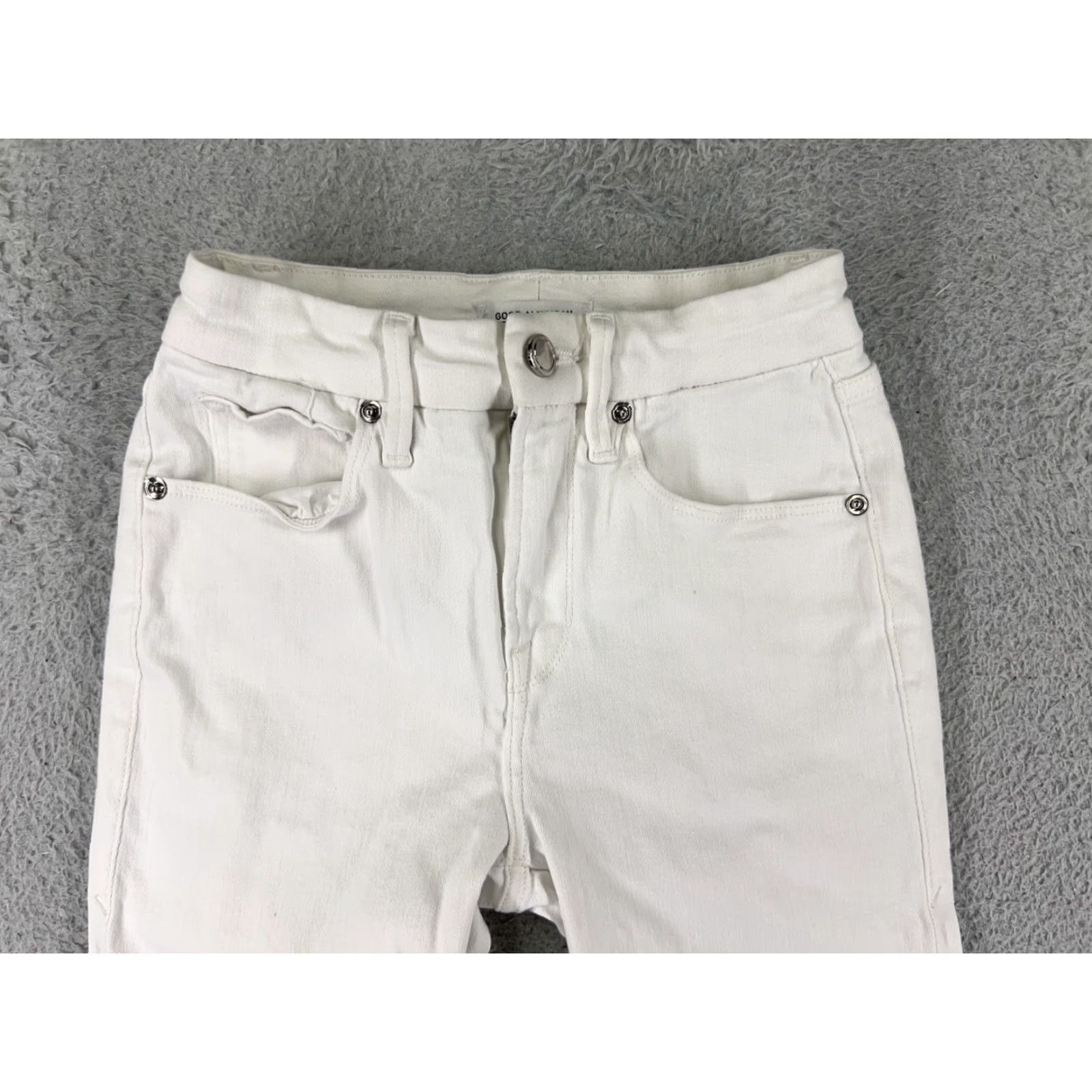 Good American Good American White Jeans Womens 00 Skinny Crop 5-Pocket Denim Stretch Slimming Regular Inseam 26 Modern London Style Womens Size 24" / US 00 / IT 34 - 7 Thumbnail