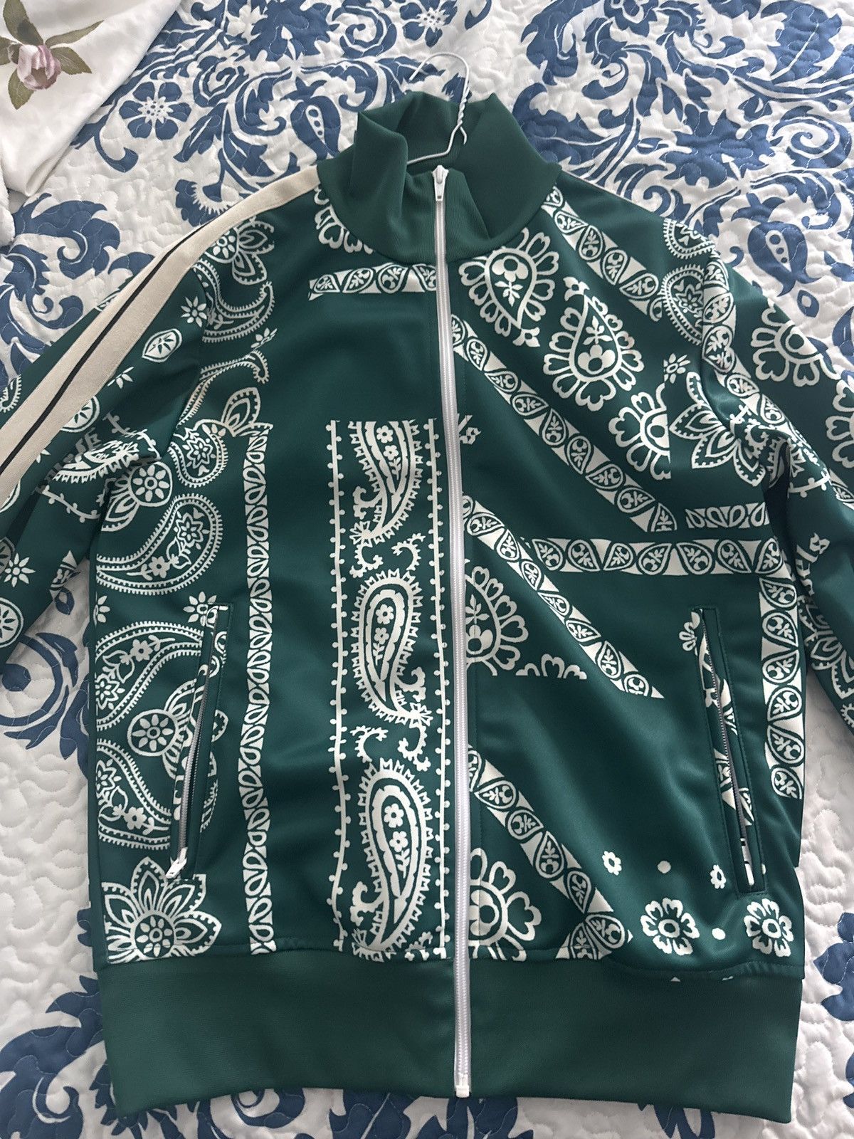 Palm Angels Palm Angels Bandana Track Jacket 'Green/White' Size US M / EU 48-50 / 2 - 2 Thumbnail