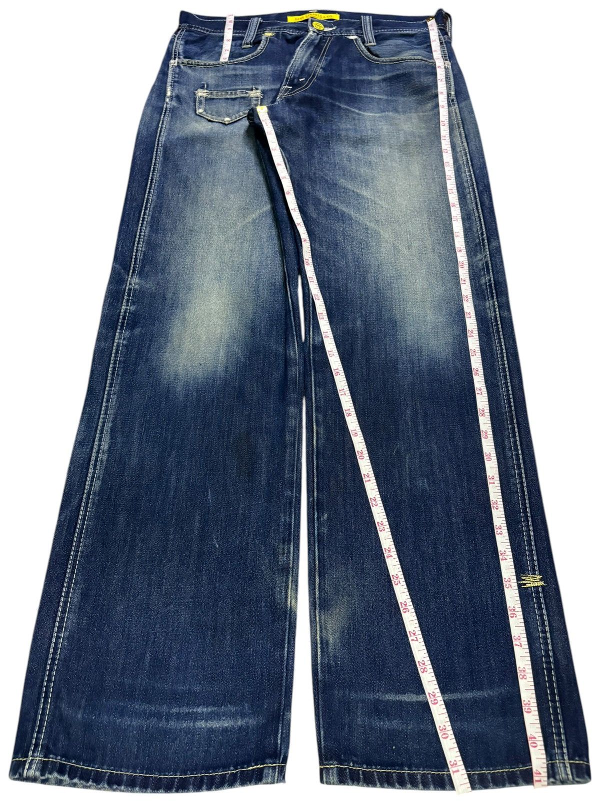 LVC × Levi's × Levi's Vintage Clothing Vintage 90s Levis 503 Mud Distressed Ripped Loose Baggy Jean Size US 33 - 13 Thumbnail