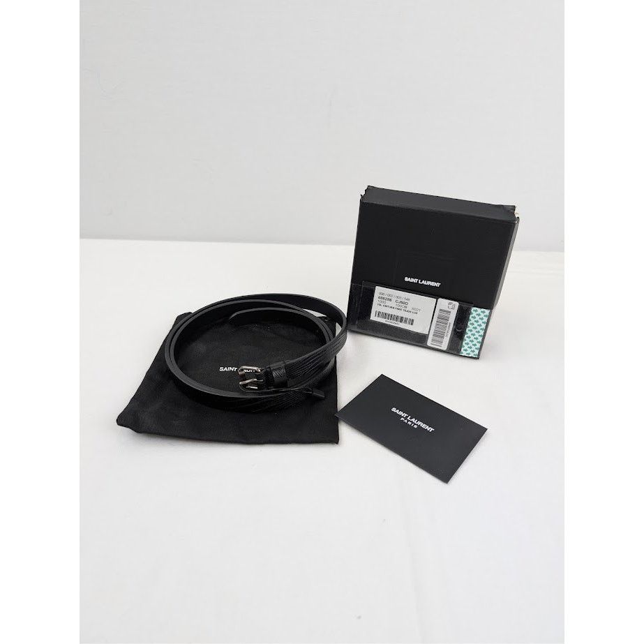 Saint Laurent Paris o1rshd1 Size: 100cm / Belt in Black Size 40 - 14 Thumbnail
