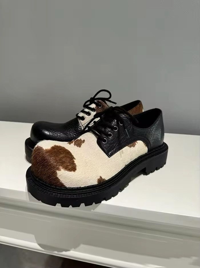 Other Streetwear Design High Street Cow Print Casual Leather Boots Size US 10.5 / EU 43-44 - 3 Thumbnail