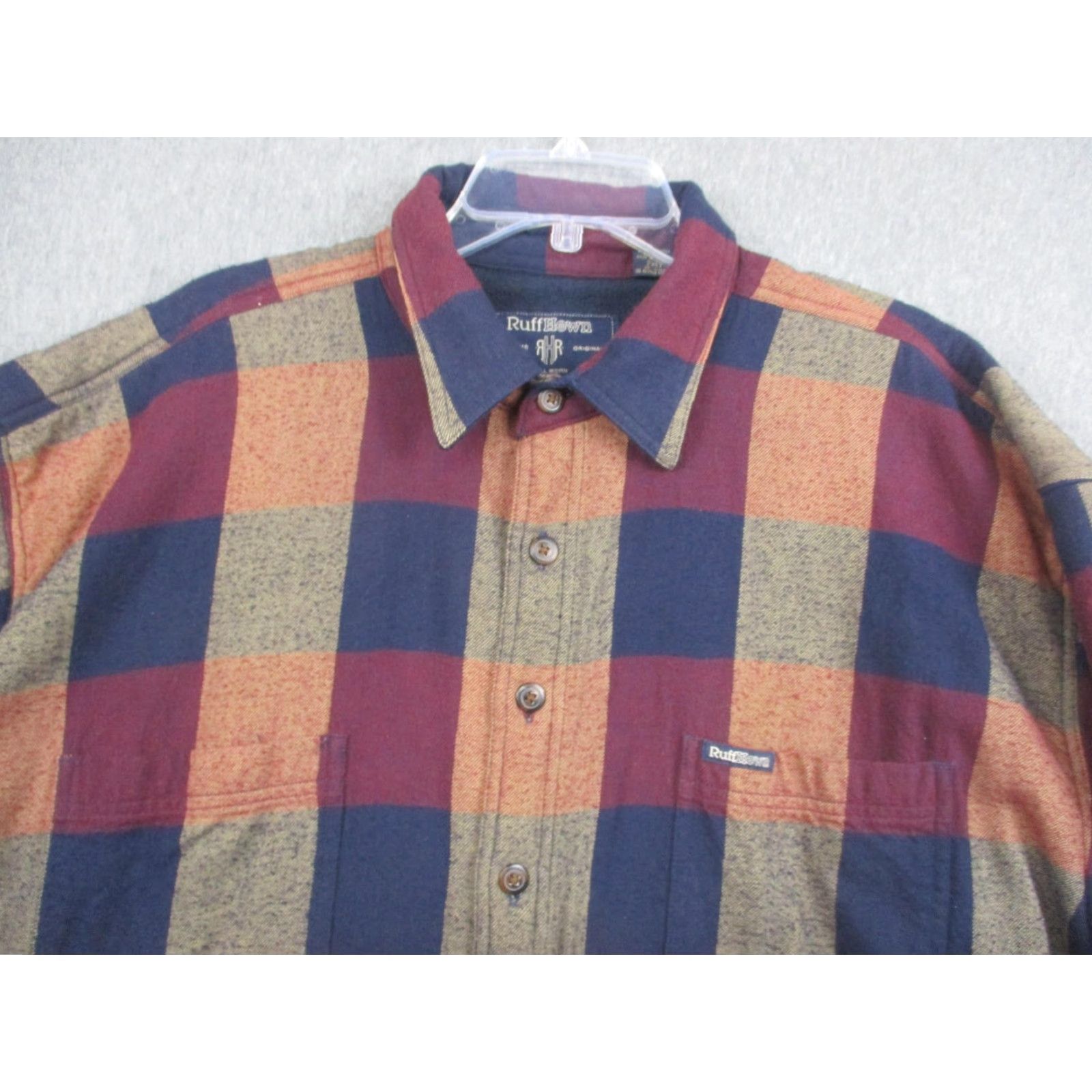 Vintage Ruff Hewn Shirt Mens 2XLT Blue Red Plaid Flannel Fleece Lined Button Up Outdoor Shirt Size US XXL / EU 58 / 5 - 3 Thumbnail