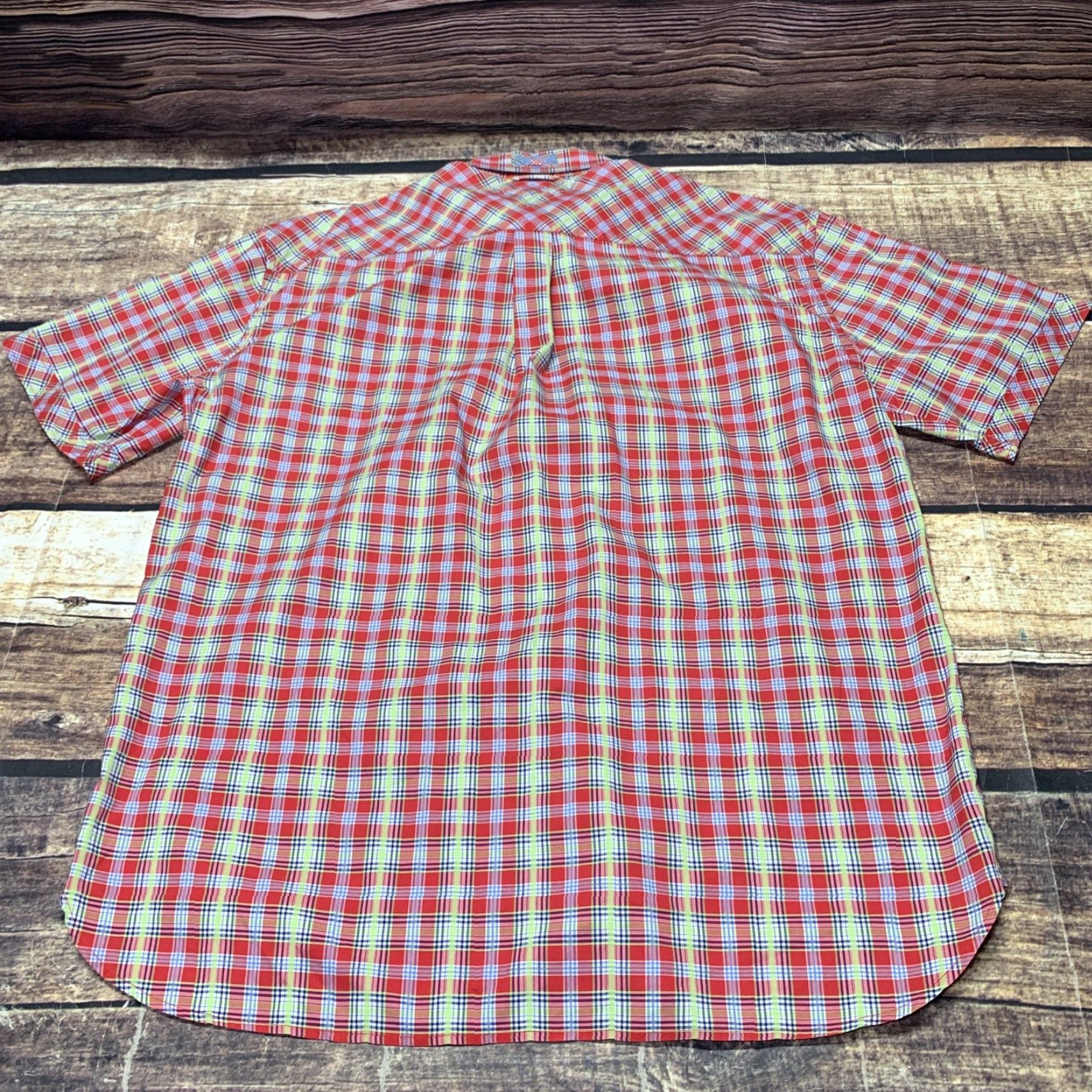Tommy Hilfiger Tommy Hilfiger Shirt XL Short Sleeve Red Plaid Cotton Button-Up Adult Mens Size US XL / EU 56 / 4 - 2 Thumbnail