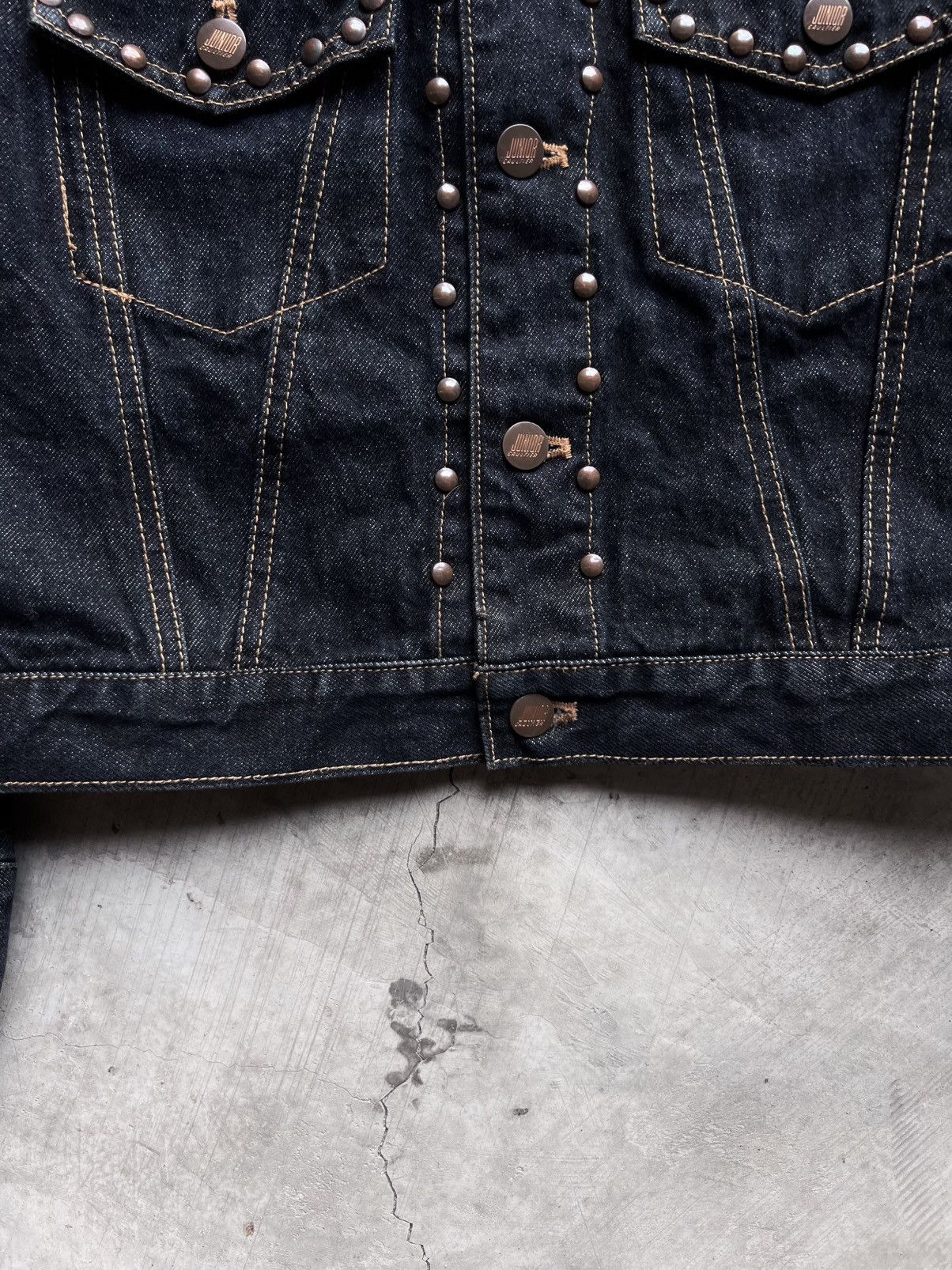 Jean Paul Gaultier Rare Vintage Junior Gaultier Jean Paul Studded Denim Jacket Size US XS / EU 42 / 0 - 11 Thumbnail