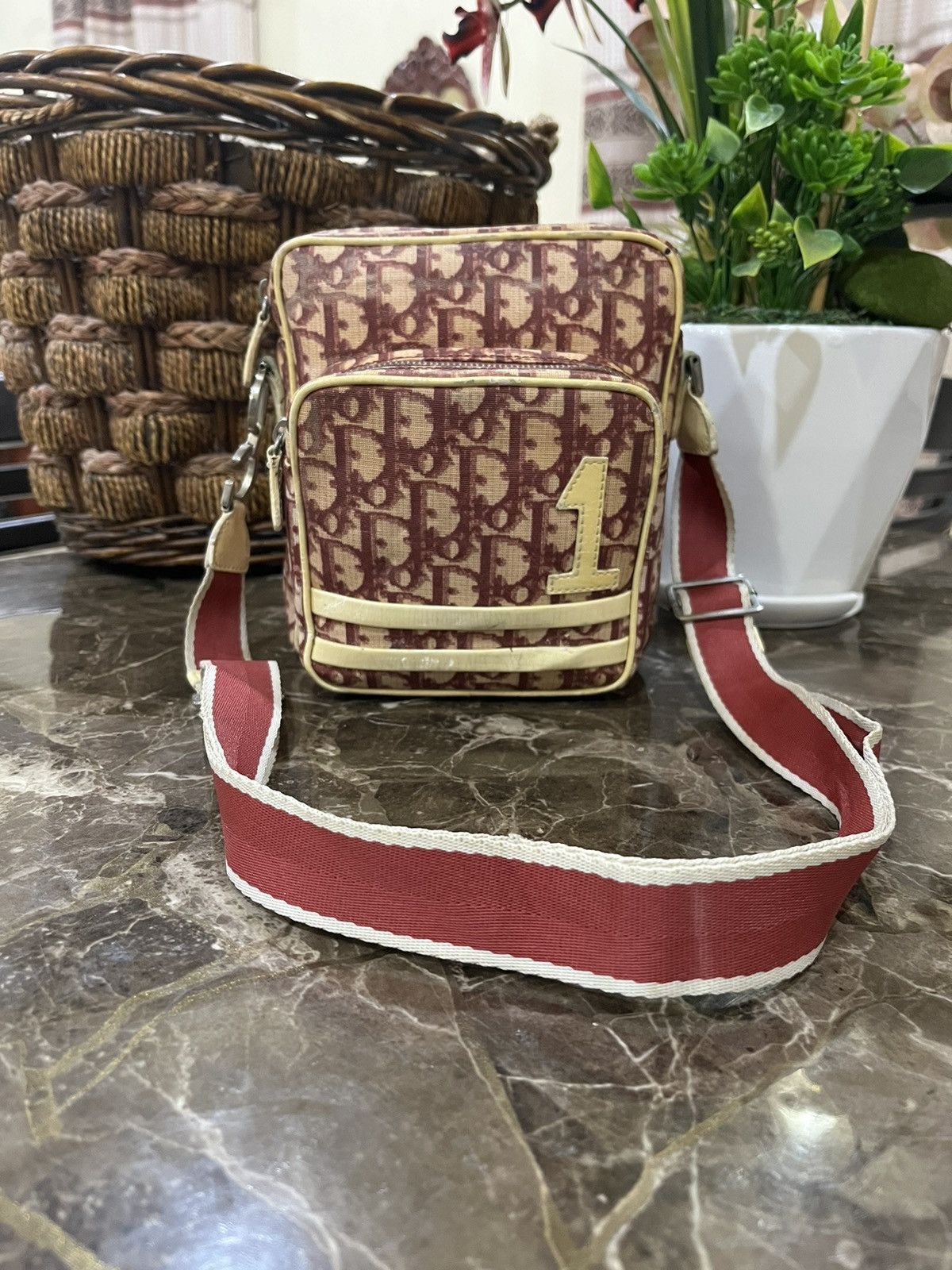 Christian Dior Monsieur CHRISTIAN DIOR Red Trotter Canvas Crossbody Amazon Bag Size ONE SIZE - 1 Thumbnail