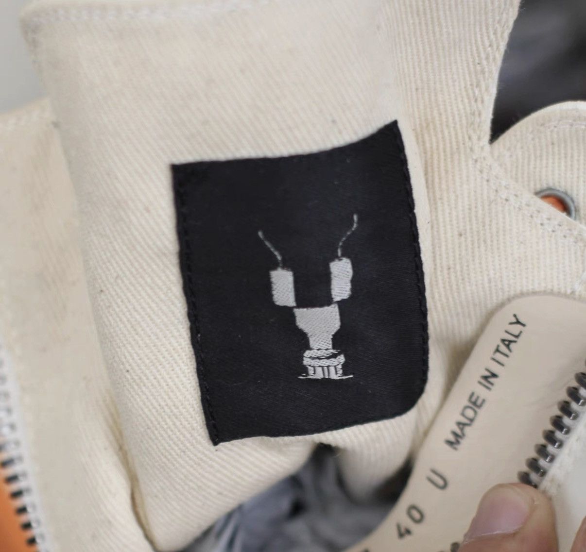 Rick Owens Rick Owens DRKSHDW White & Orange High-Top Sneakers Size US 7 / EU 40 - 8 Thumbnail