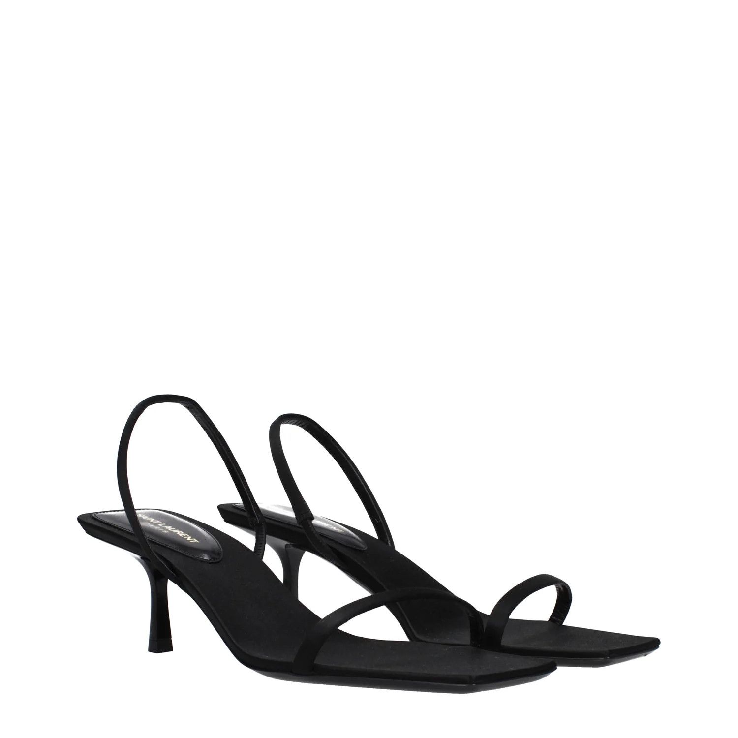 Saint Laurent Paris ob1o1e1124 Satin Sandals in Black Size US 8 / IT 38 - 2 Thumbnail