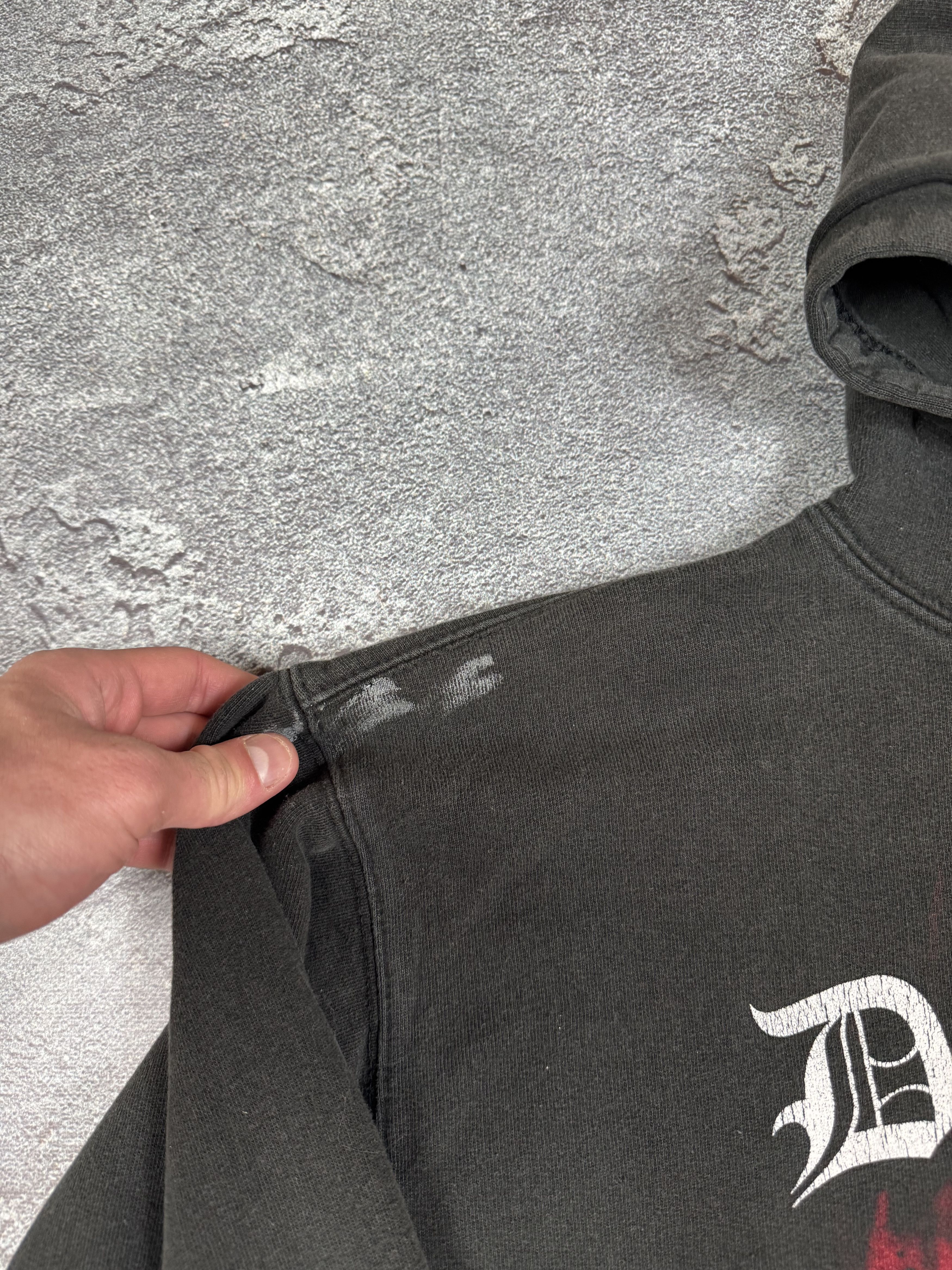 If Six Was Nine Y2K 2000s Gothic Skulls Spiral Distressed Faded Hoodie Size US XXL / EU 58 / 5 - 6 Thumbnail