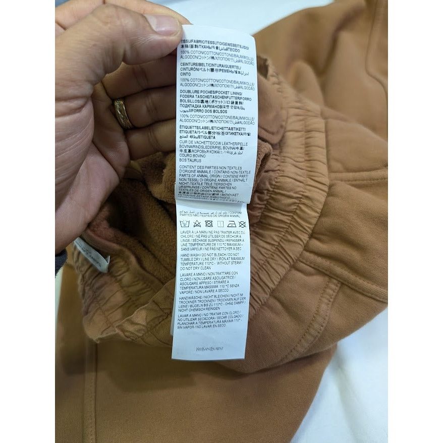 Saint Laurent Paris o1rshd1 Molleton Doux Blanchi Gots Jogging sweatpants Brown Size US 36 / EU 52 - 14 Thumbnail
