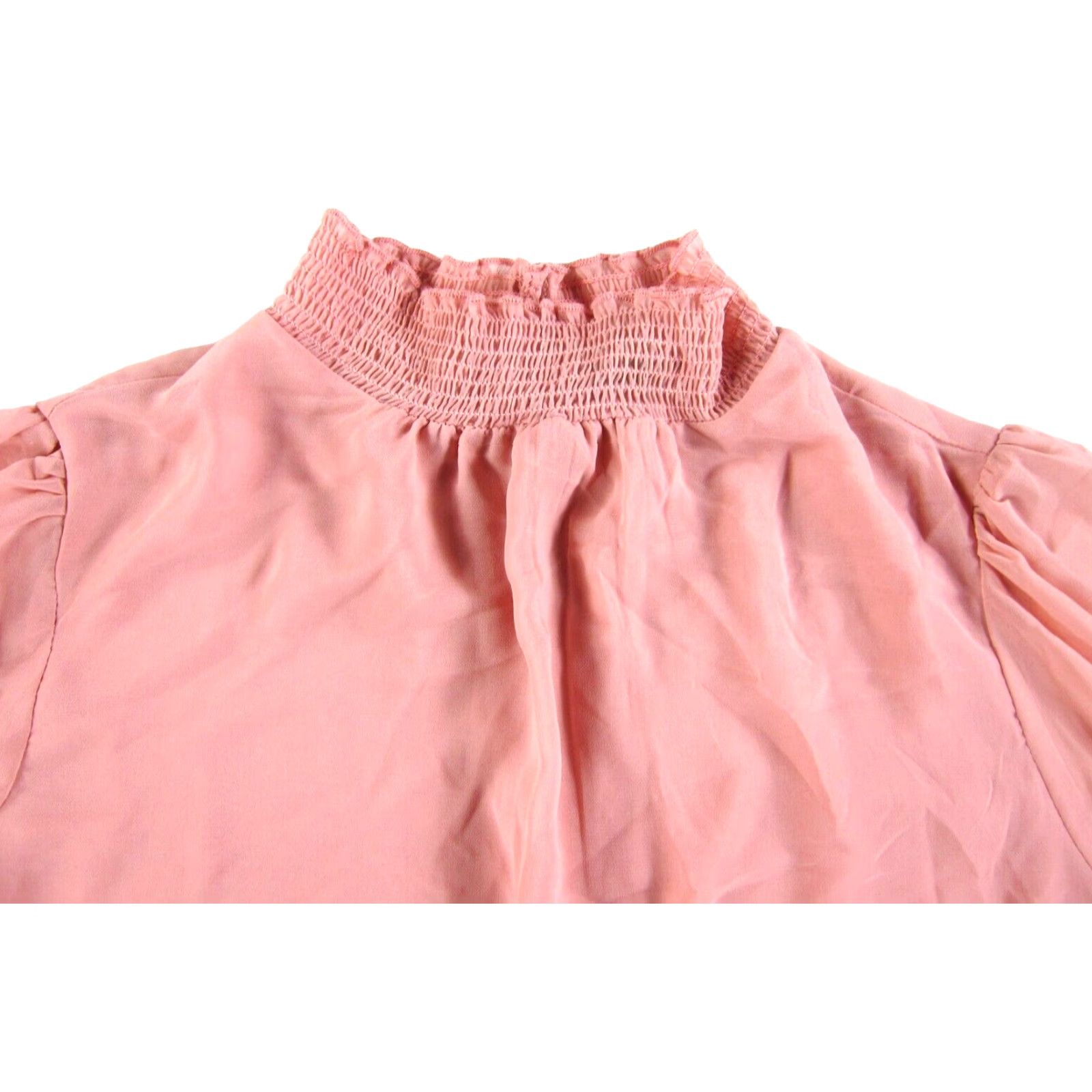Vintage NWT 1. STATE Blush Pink Silky Mock Ruffle Neck Long Sleeve Blouse Size 1X Size XL / US 12-14 / IT 48-50 - 4 Thumbnail