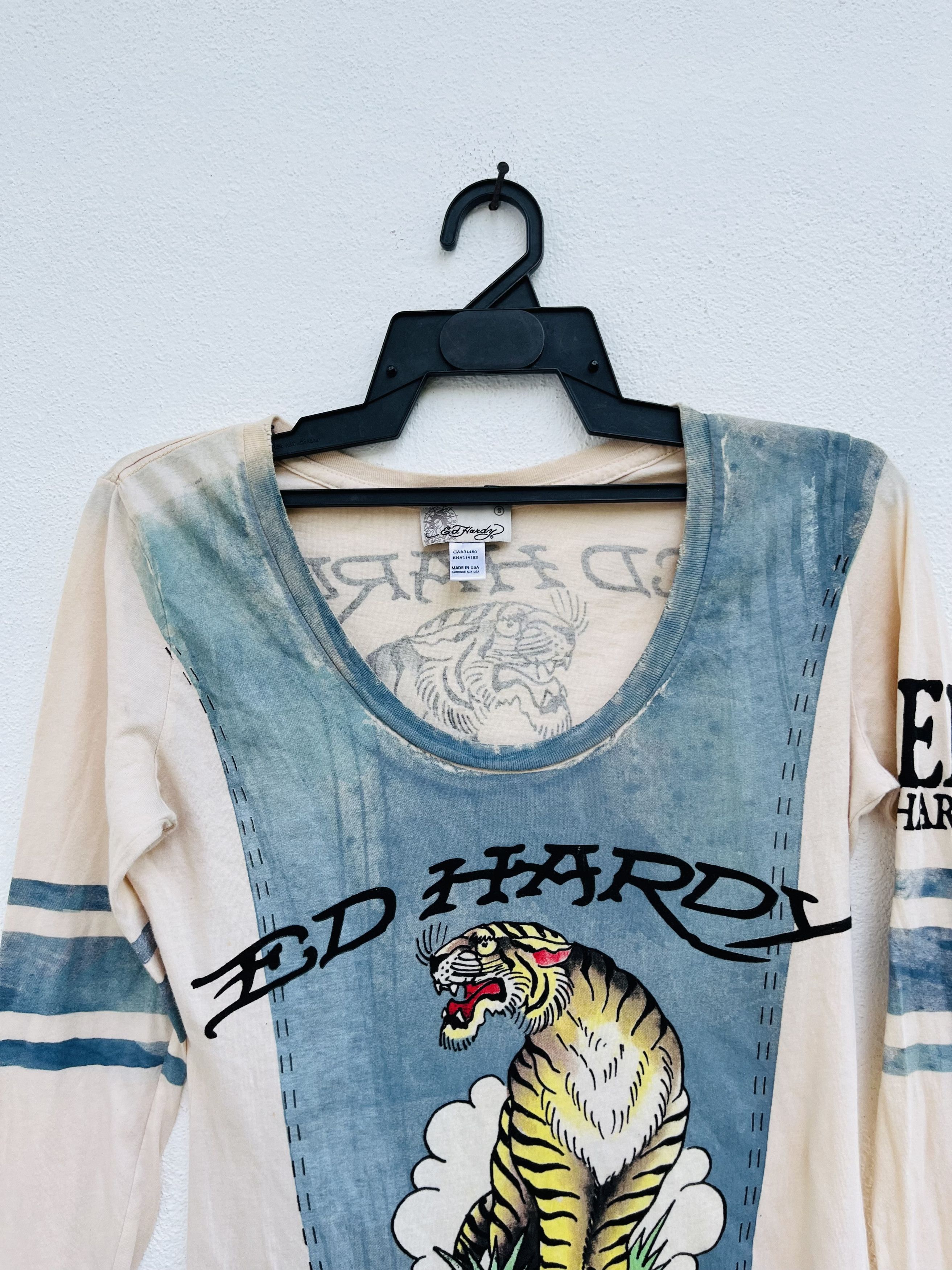 Ed Hardy × Japanese Brand Vintage Ed Hardy Champ Angry Tiger Long Sleeve Size S / US 4 / IT 40 - 3 Thumbnail