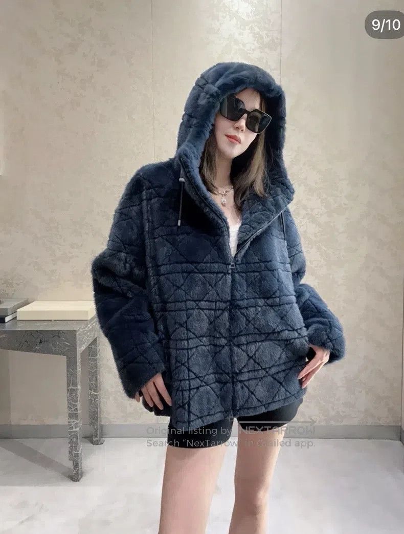 Dior Dior Rattan plaid mink fur hooded fur coat Size XXS / US 00 / IT 34 - 1 Thumbnail