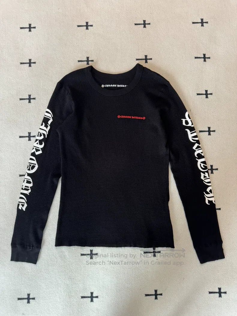 Chrome Hearts CHROME HEARTS Size L Graffiti Waffle Black Women's Long Sle Size L / US 10 / IT 46 - 1 Thumbnail