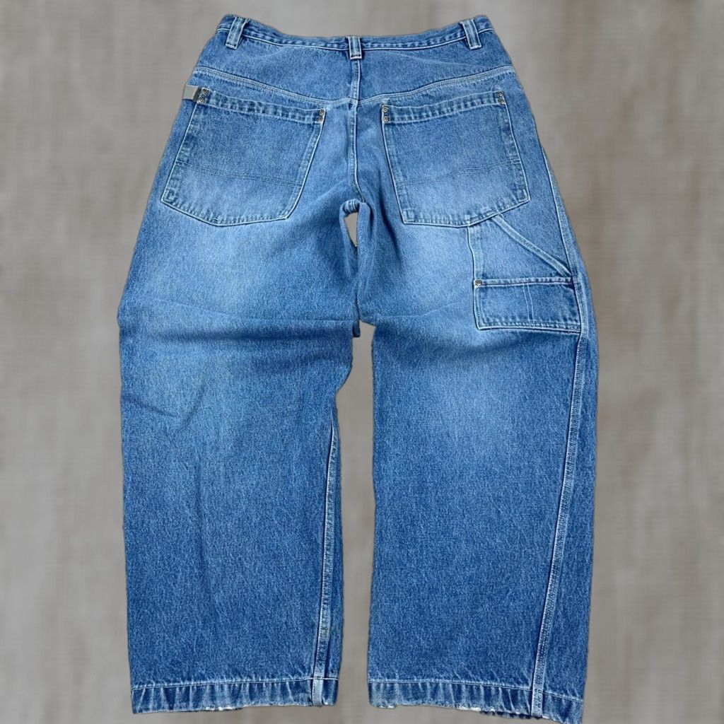 Vintage VINTAGE No Boundaries Jeans Men 34x29 Carpenter Baggy Y2K Skate Grunge Wide Leg Jeans Mens Blue 34 Relaxed 5-Pocket Denim Cotton Shirt? Size US 34 / EU 50 - 1 Thumbnail