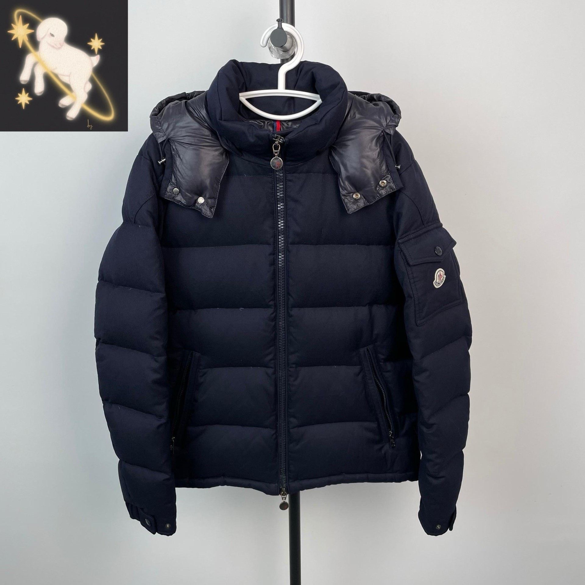 Moncler Moncler Cropped Blue Heavy Coat L Men Size US L / EU 52-54 / 3 - 1 Thumbnail