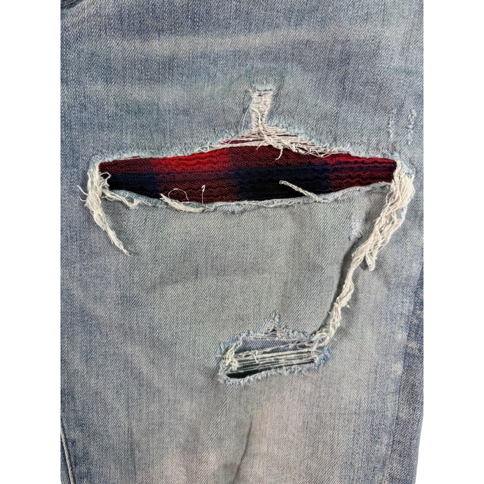 Amiri Amiri MX1 Light Wash, Blue & Red Patch Jeans Size US 36 / EU 52 - 5 Thumbnail
