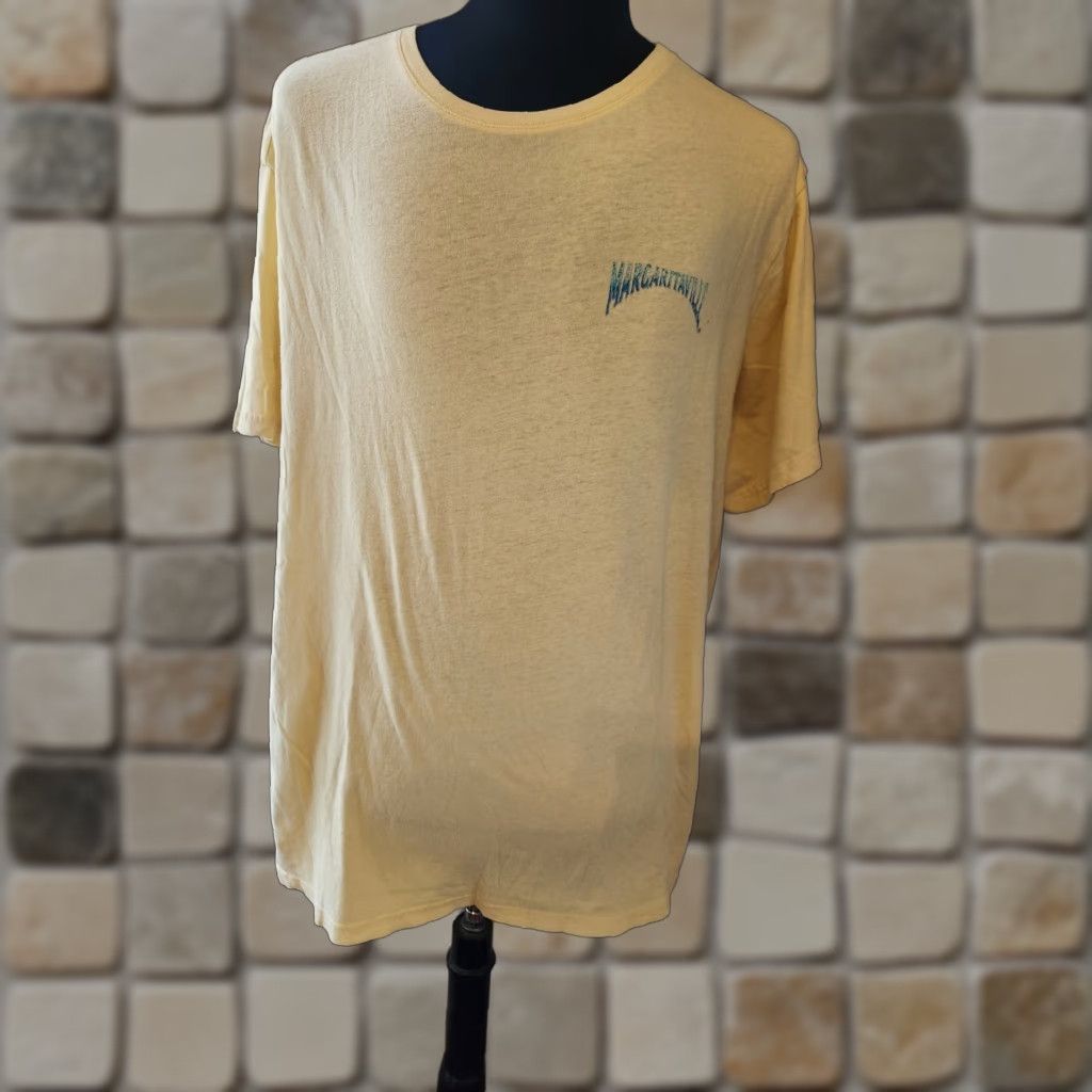 Logo 7 Margaritaville Shirt Men T-Shirt 2XL Yellow Logo Graphic Print Short Sleeve Crew Neck Sports Fishing Tee Size US XXL / EU 58 / 5 - 1 Thumbnail