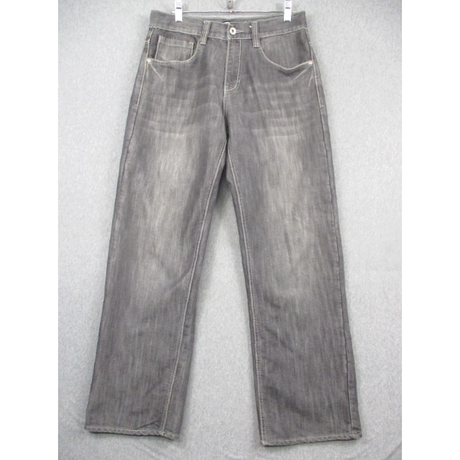 Avirex Avirex Jeans Mens 30x32 Gray Regular Fit Straight Leg Embroidered Pockets Denim Size US 30 / EU 46 - 2 Thumbnail