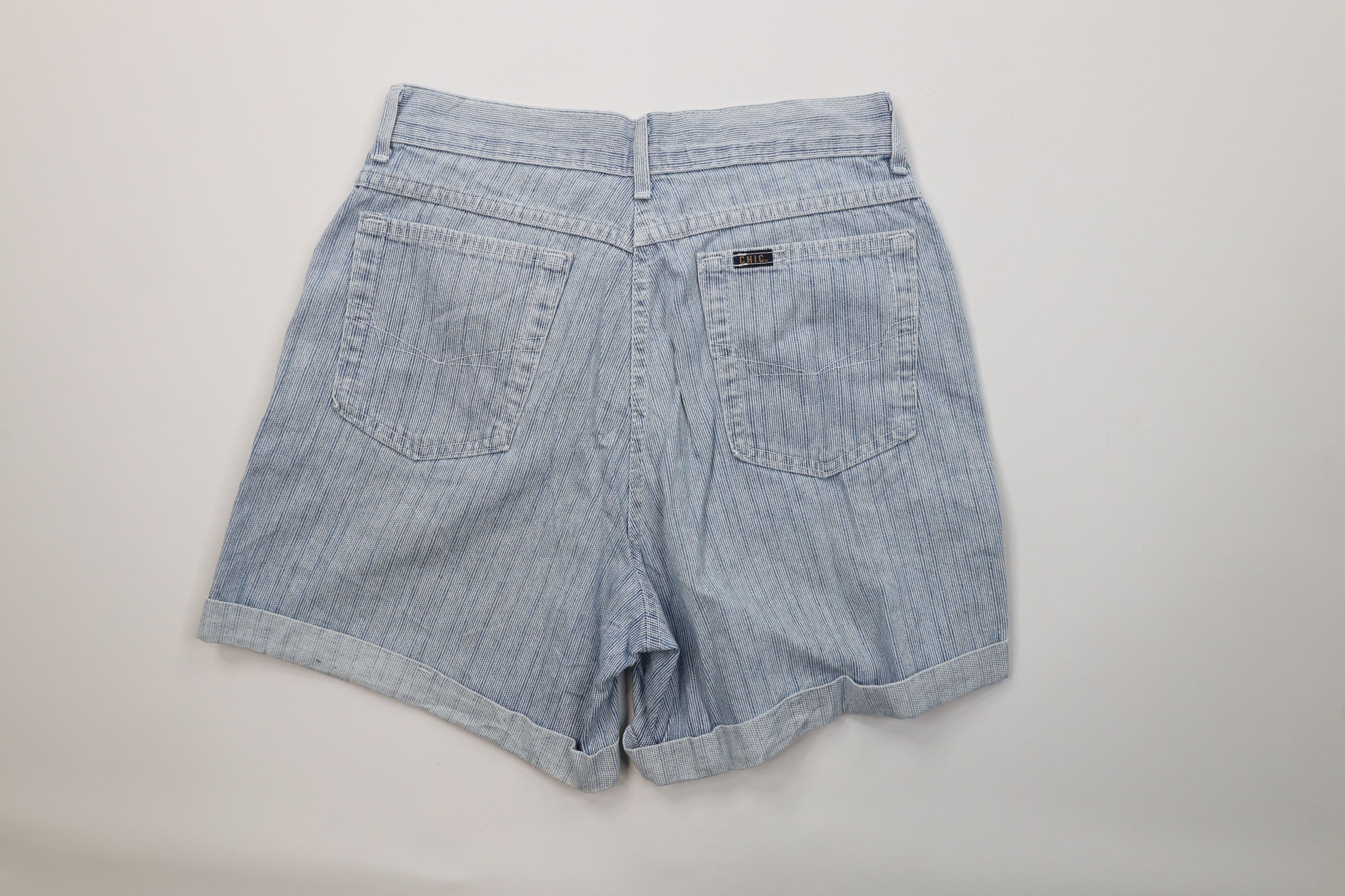 Vintage Vintage 90s Streetwear Hickory Cuffed Denim Shorts USA Size 32" / US 10 / IT 46 - 7 Thumbnail