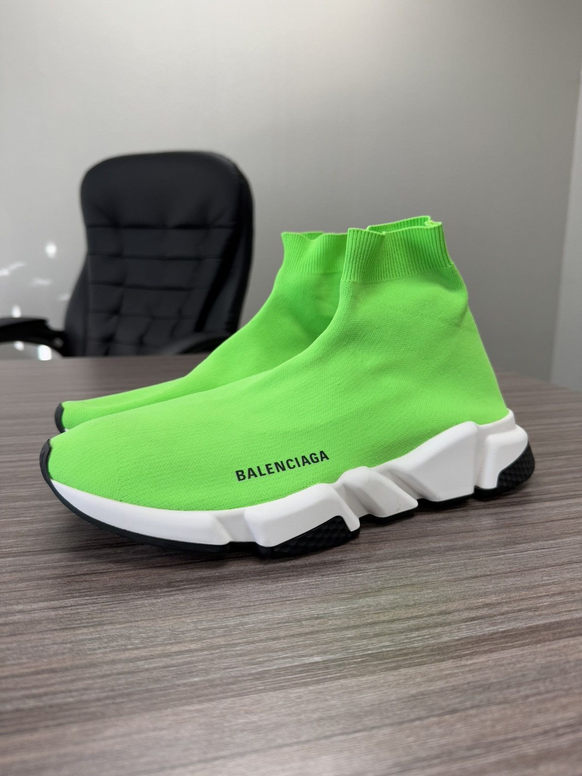 Balenciaga Speed Trainer Sock Shoe (Green/White)